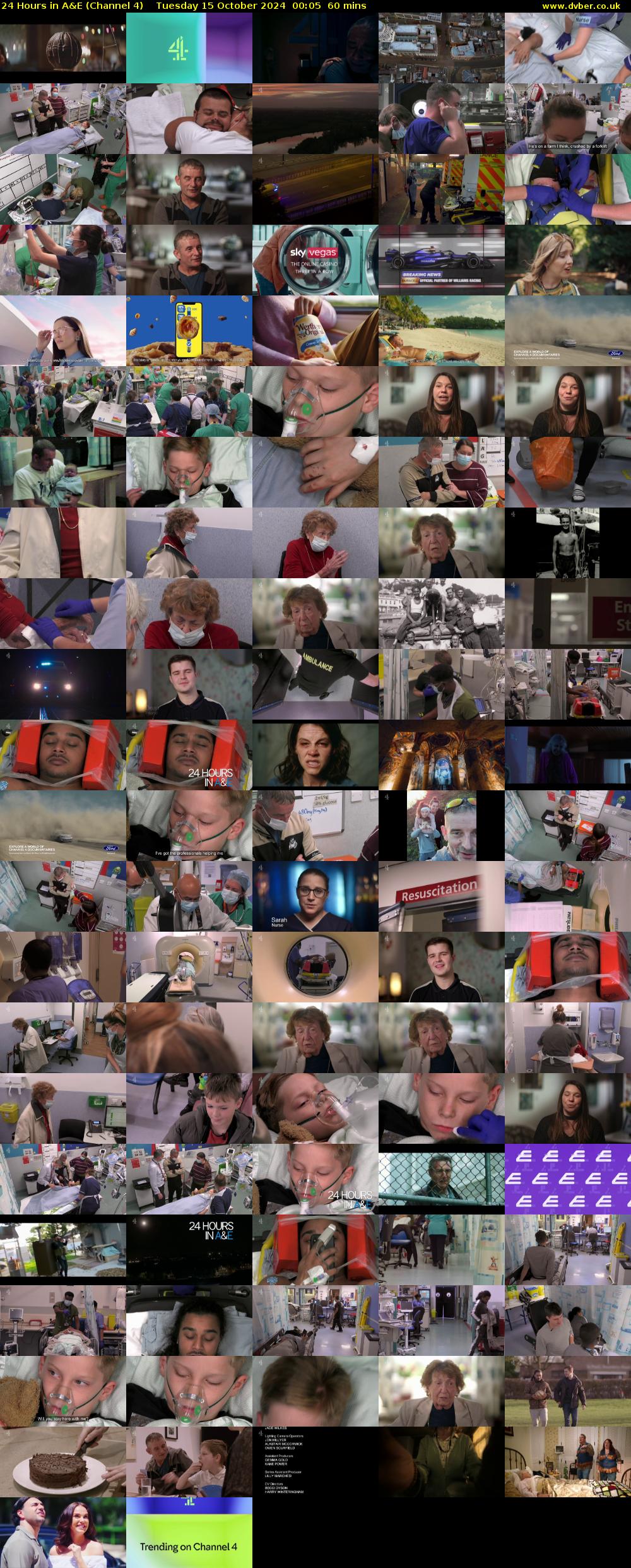 24 Hours in A&E (Channel 4) Tuesday 15 October 2024 00:05 - 01:05
