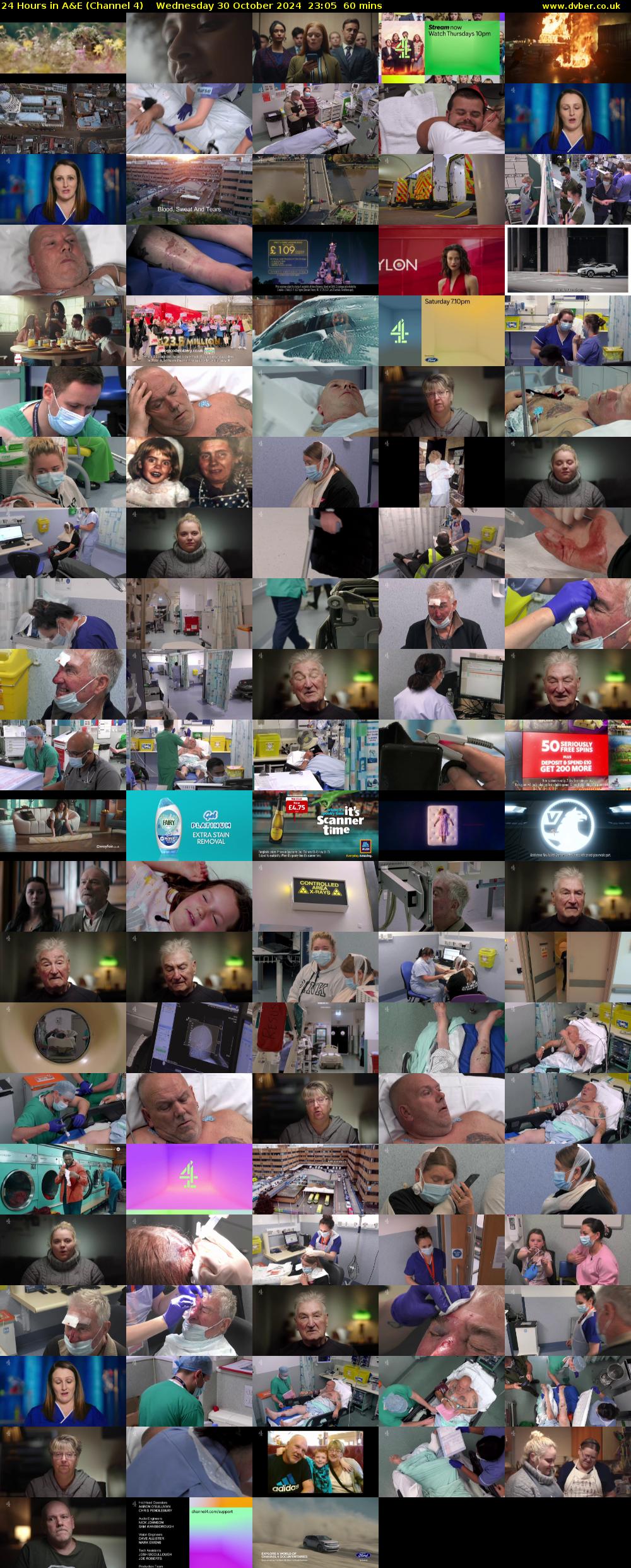 24 Hours in A&E (Channel 4) Wednesday 30 October 2024 23:05 - 00:05