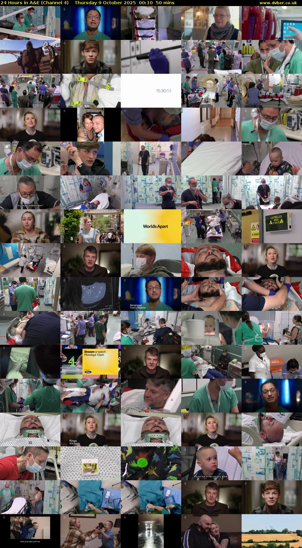 24 Hours in A&E (Channel 4) Thursday 9 October 2025 00:10 - 01:00