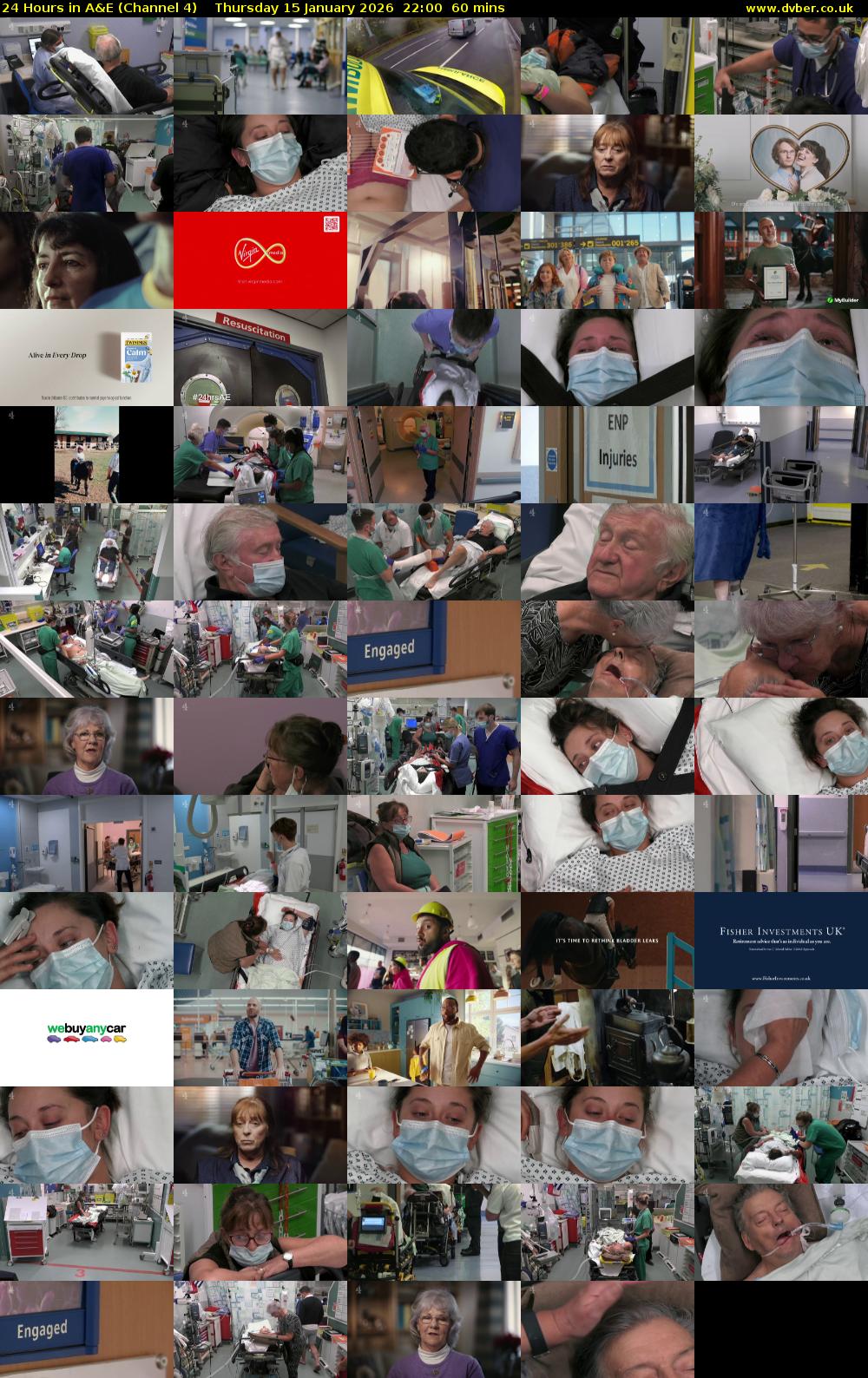 24 Hours in A&E (Channel 4) Thursday 15 January 2026 22:00 - 23:00