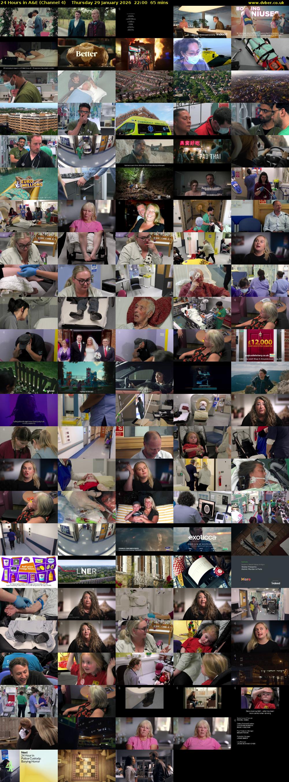 24 Hours in A&E (Channel 4) Thursday 29 January 2026 22:00 - 23:05
