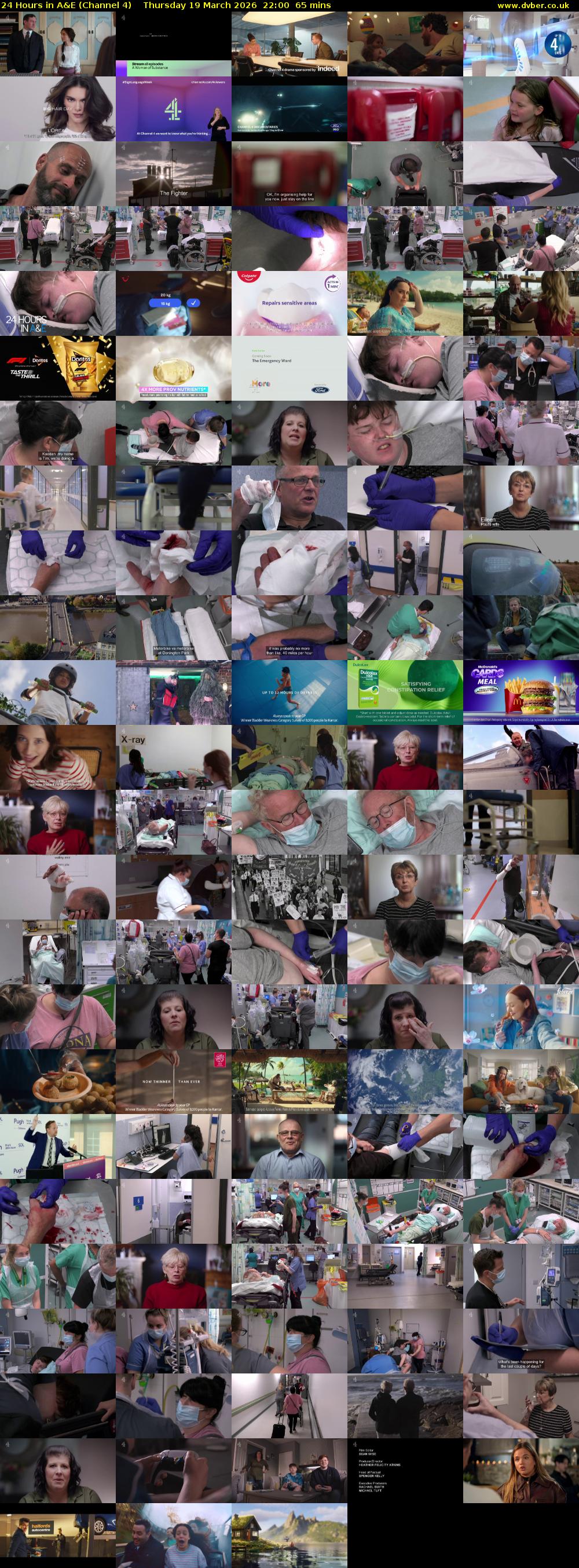 24 Hours in A&E (Channel 4) Thursday 19 March 2026 22:00 - 23:05
