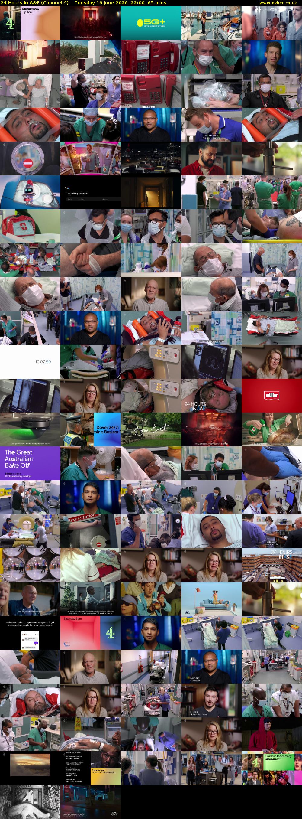 24 Hours in A&E (Channel 4) Tuesday 16 June 2026 22:00 - 23:05