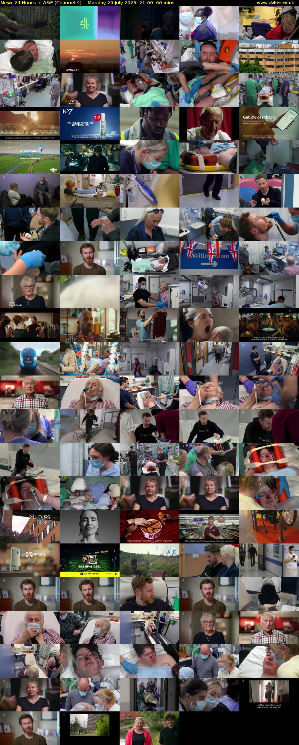 24 Hours in A&E (Channel 4) Monday 20 July 2026 21:00 - 22:00