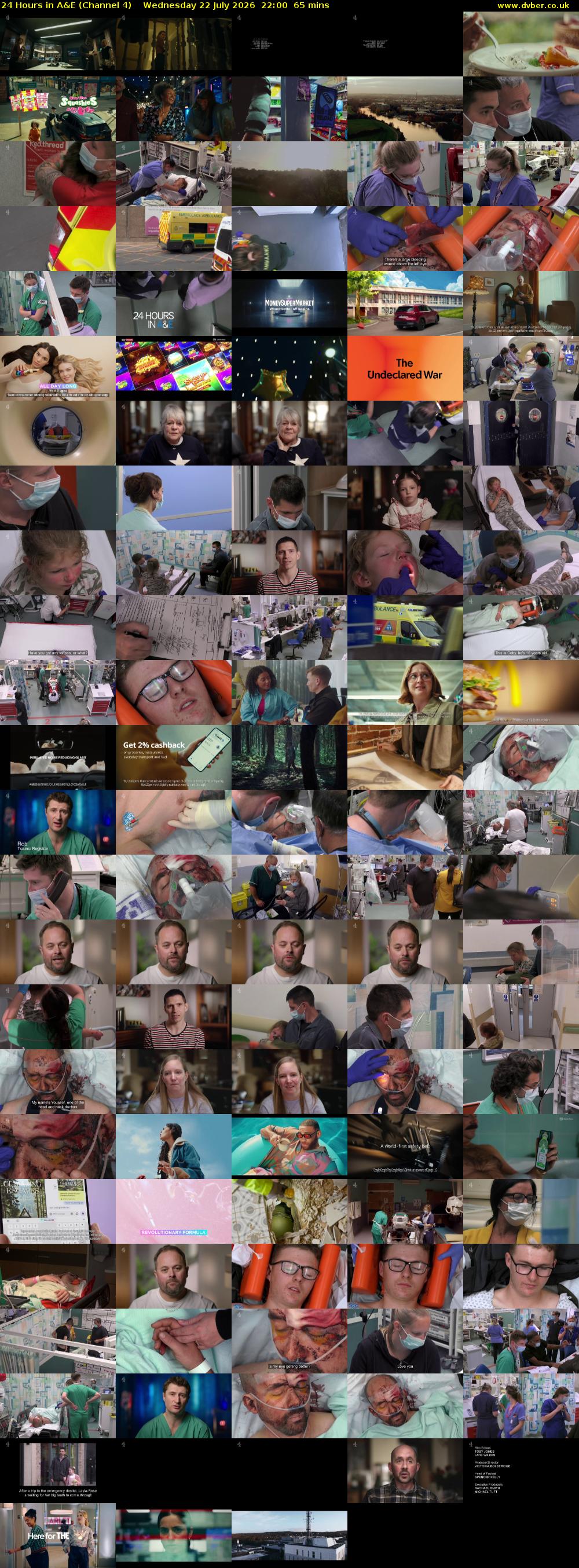 24 Hours in A&E (Channel 4) Wednesday 22 July 2026 22:00 - 23:05