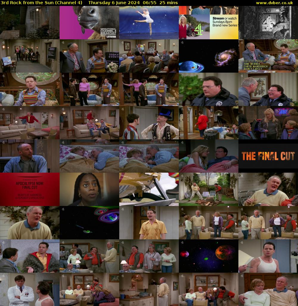 3rd Rock from the Sun (Channel 4) Thursday 6 June 2024 06:55 - 07:20