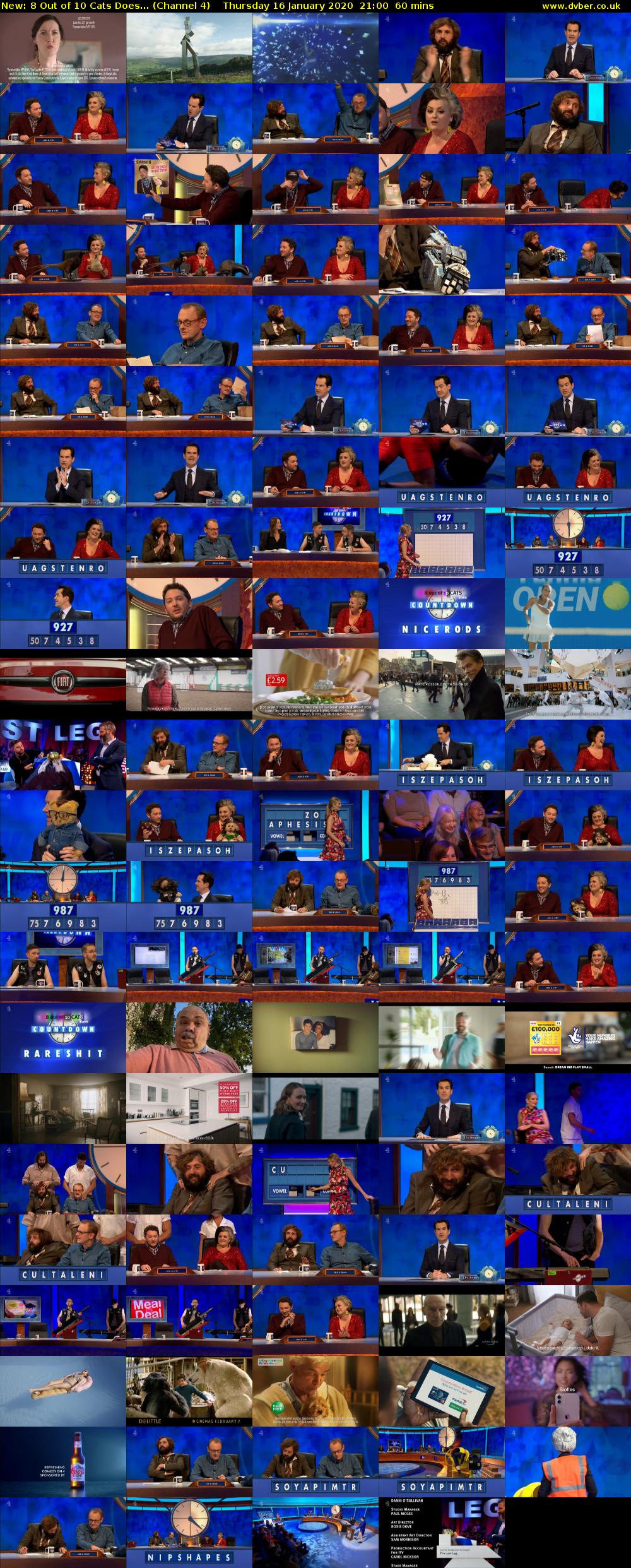 8 Out of 10 Cats Does... (Channel 4) Thursday 16 January 2020 21:00 - 22:00