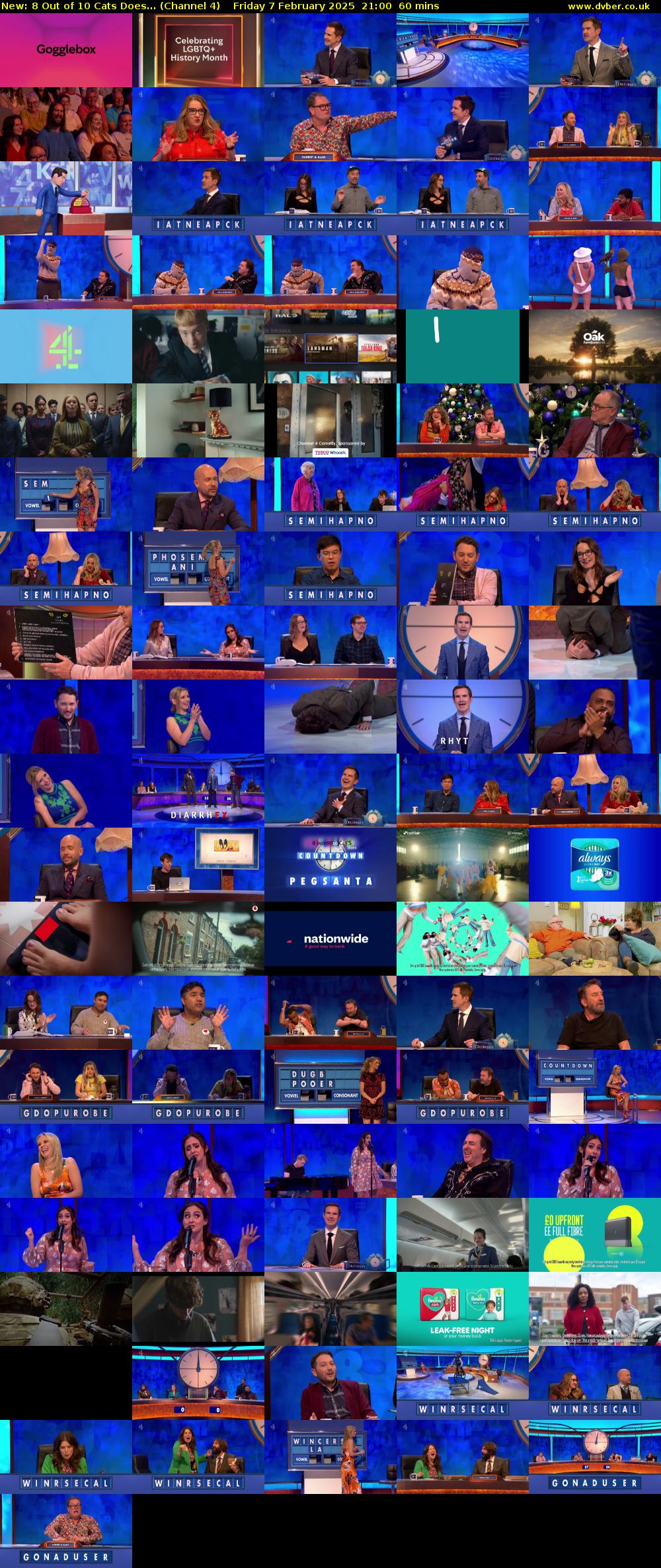 8 Out of 10 Cats Does... (Channel 4) Friday 7 February 2025 21:00 - 22:00