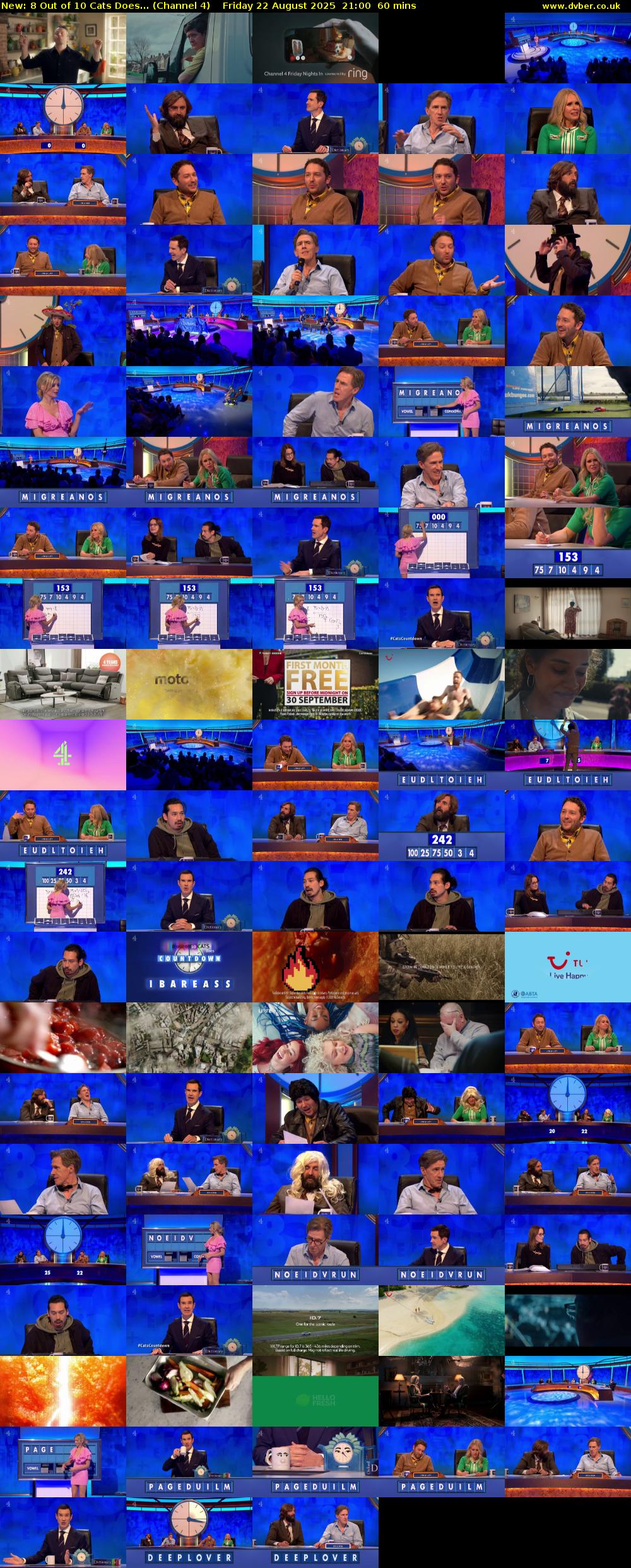 8 Out of 10 Cats Does... (Channel 4) Friday 22 August 2025 21:00 - 22:00