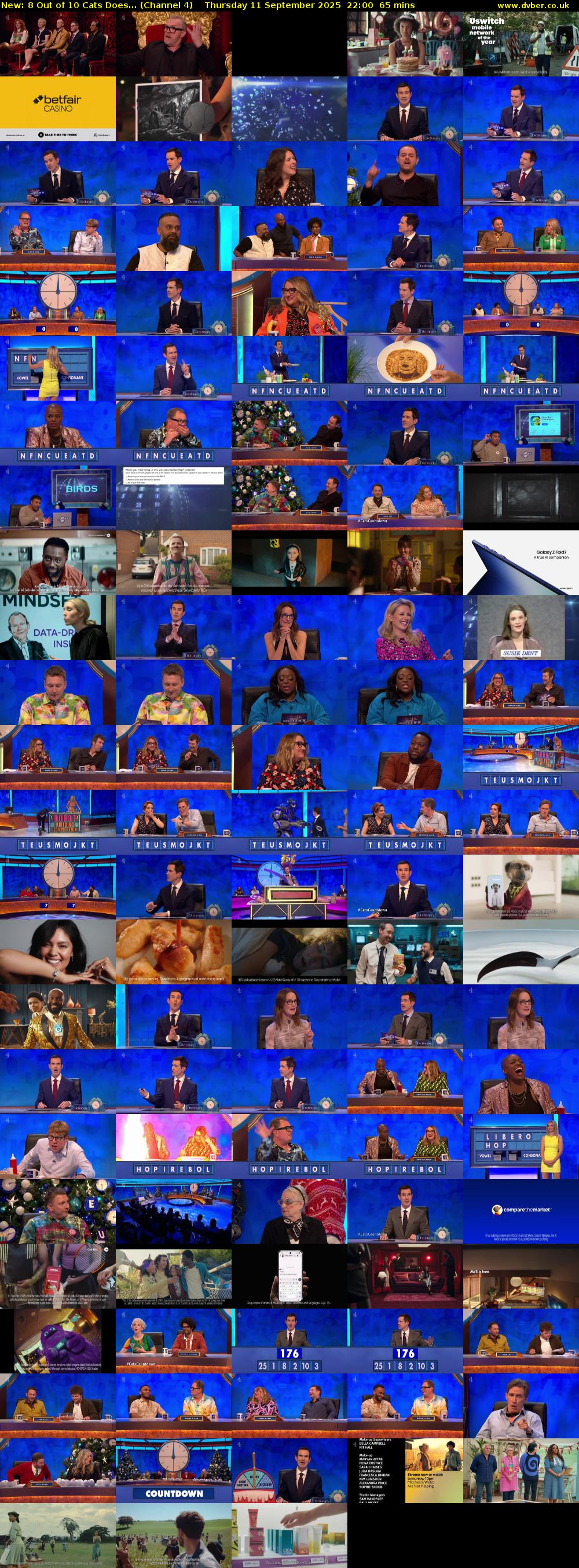 8 Out of 10 Cats Does... (Channel 4) Thursday 11 September 2025 22:00 - 23:05