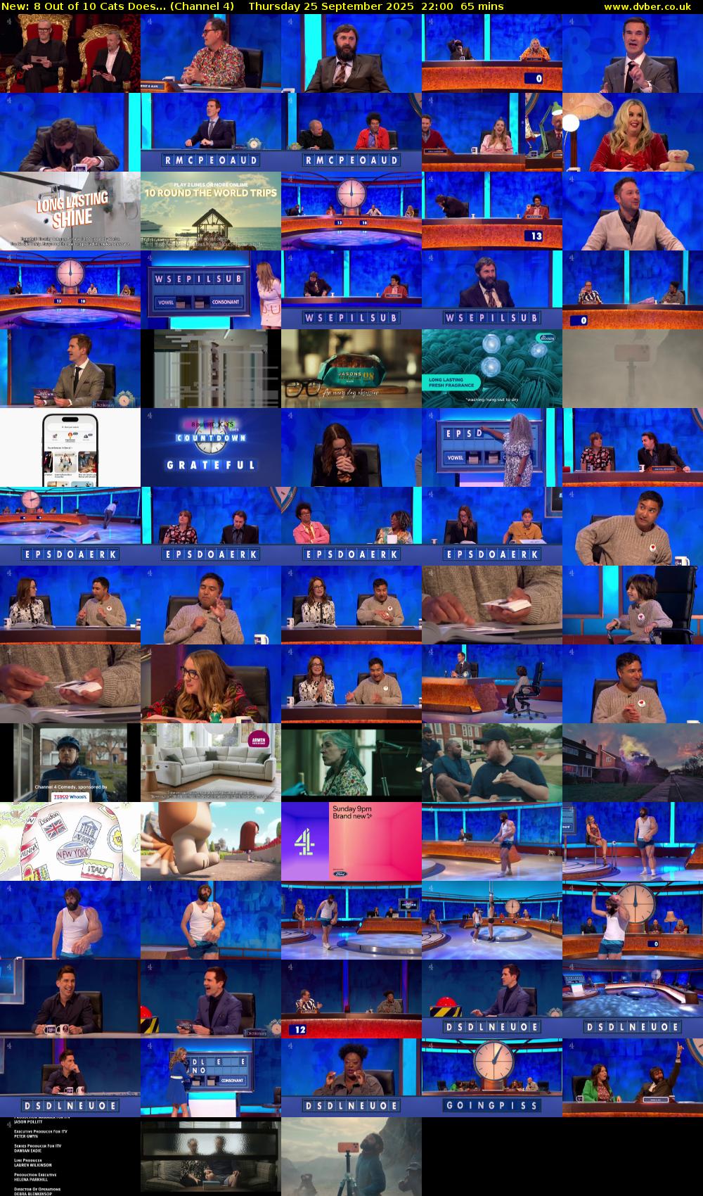 8 Out of 10 Cats Does... (Channel 4) Thursday 25 September 2025 22:00 - 23:05