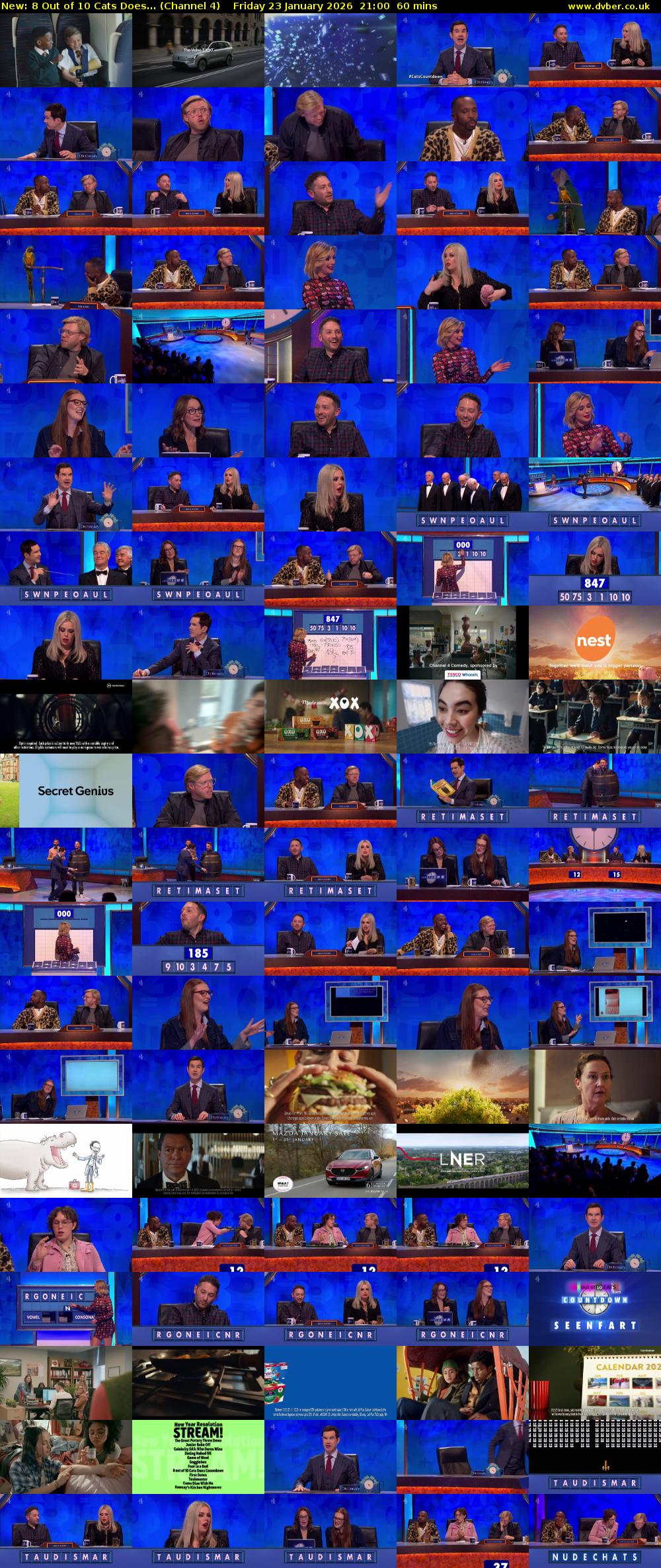 8 Out of 10 Cats Does... (Channel 4) Friday 23 January 2026 21:00 - 22:00