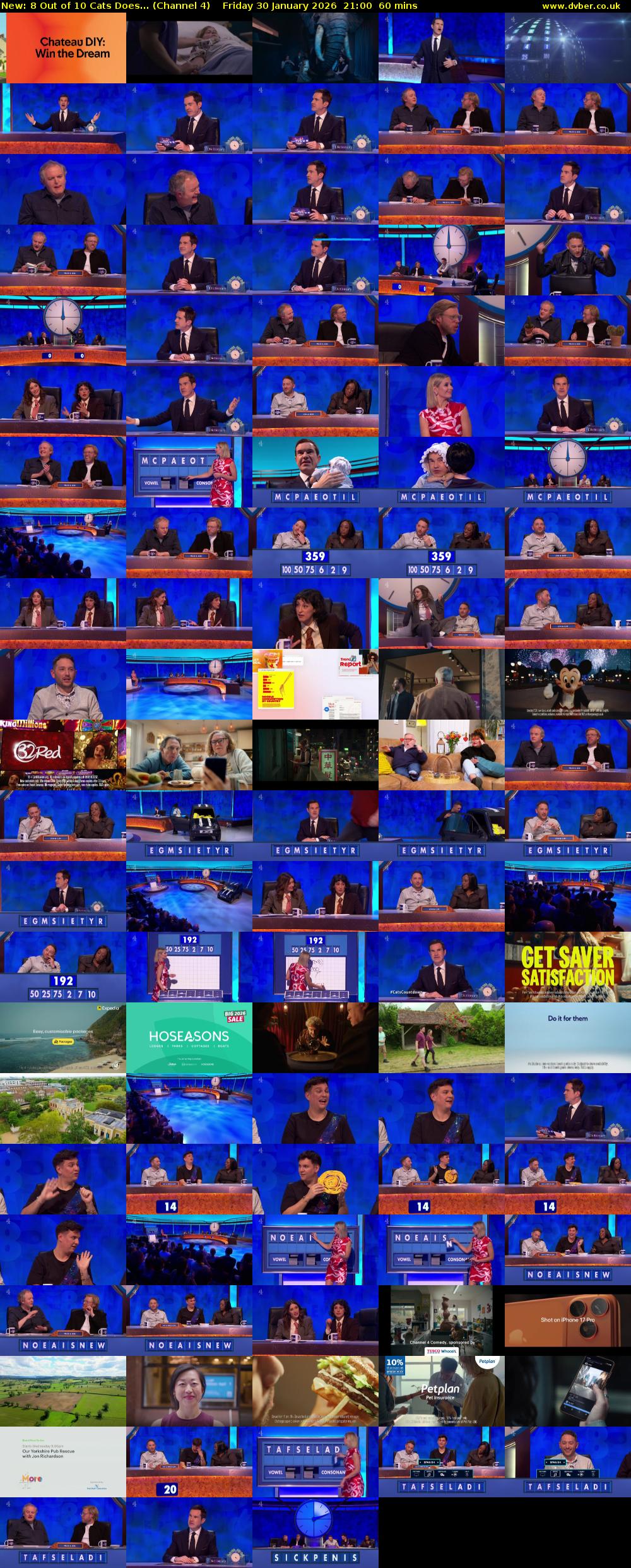 8 Out of 10 Cats Does... (Channel 4) Friday 30 January 2026 21:00 - 22:00