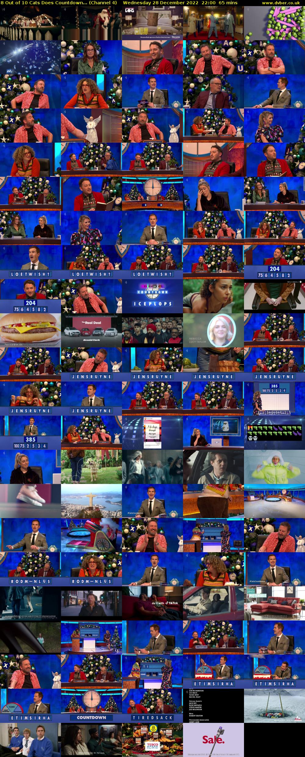 8 Out of 10 Cats Does Countdown... (Channel 4) Wednesday 28 December 2022 22:00 - 23:05