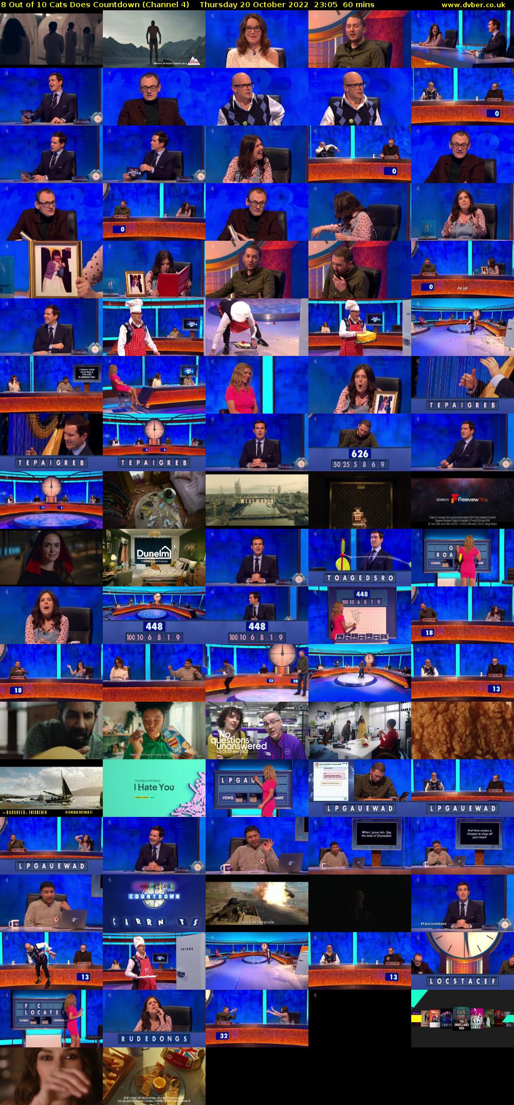 8 Out of 10 Cats Does Countdown (Channel 4) Thursday 20 October 2022 23:05 - 00:05