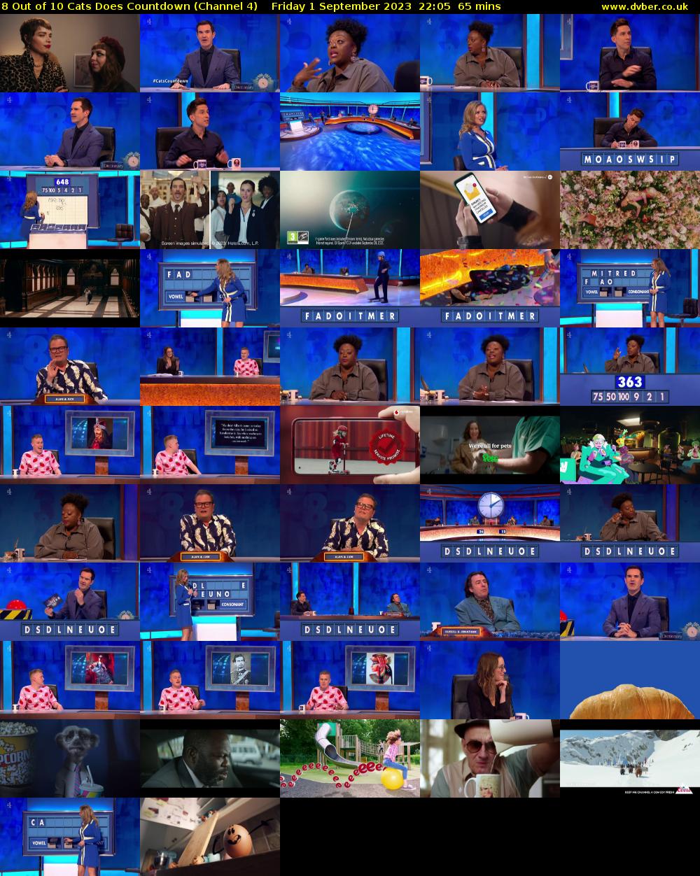 8 Out of 10 Cats Does Countdown (Channel 4) Friday 1 September 2023 22:05 - 23:10
