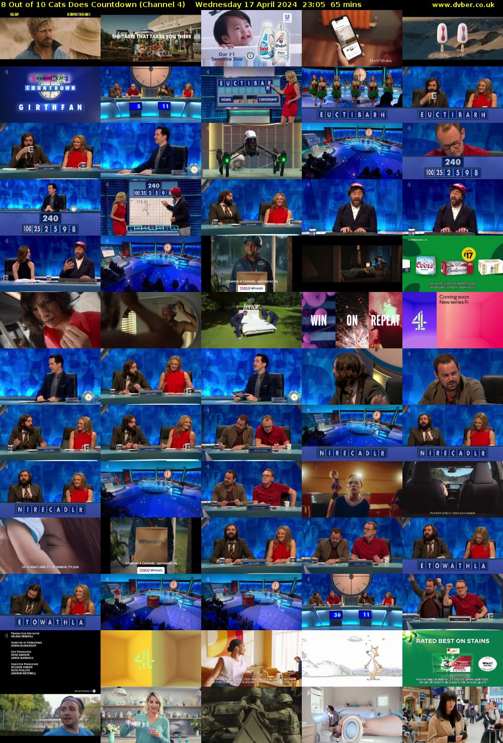 8 Out of 10 Cats Does Countdown (Channel 4) Wednesday 17 April 2024 23:05 - 00:10