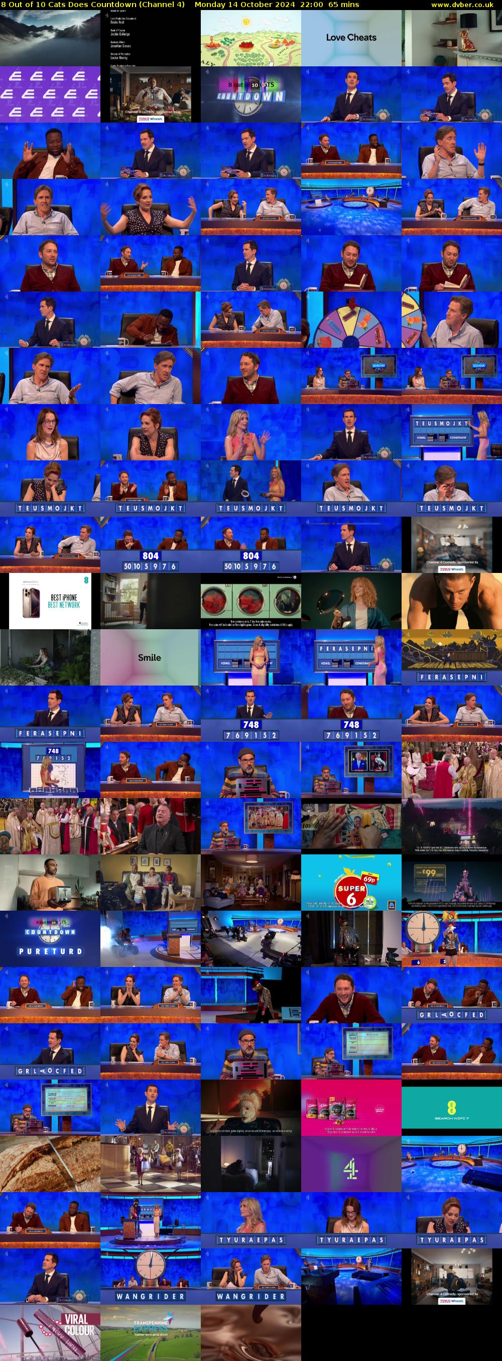 8 Out of 10 Cats Does Countdown (Channel 4) Monday 14 October 2024 22:00 - 23:05