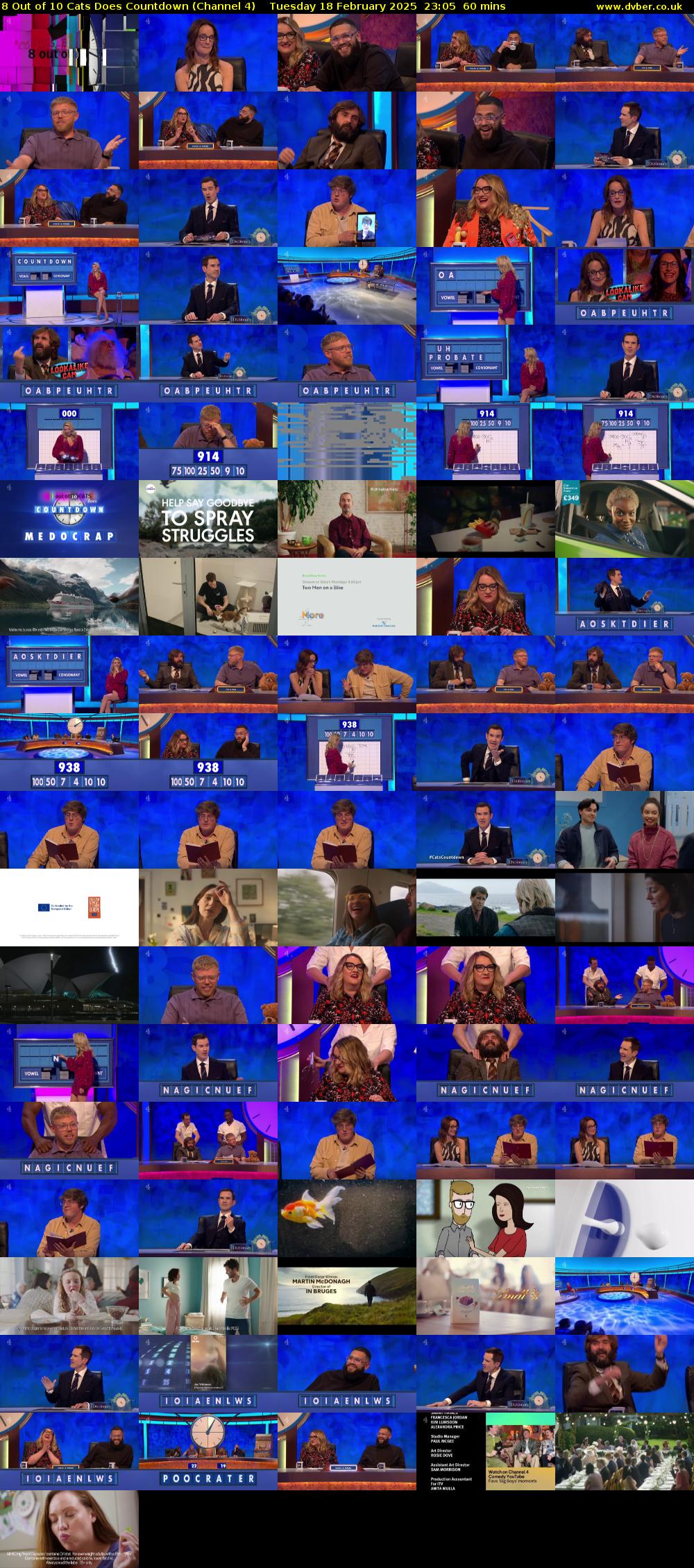 8 Out of 10 Cats Does Countdown (Channel 4) Tuesday 18 February 2025 23:05 - 00:05