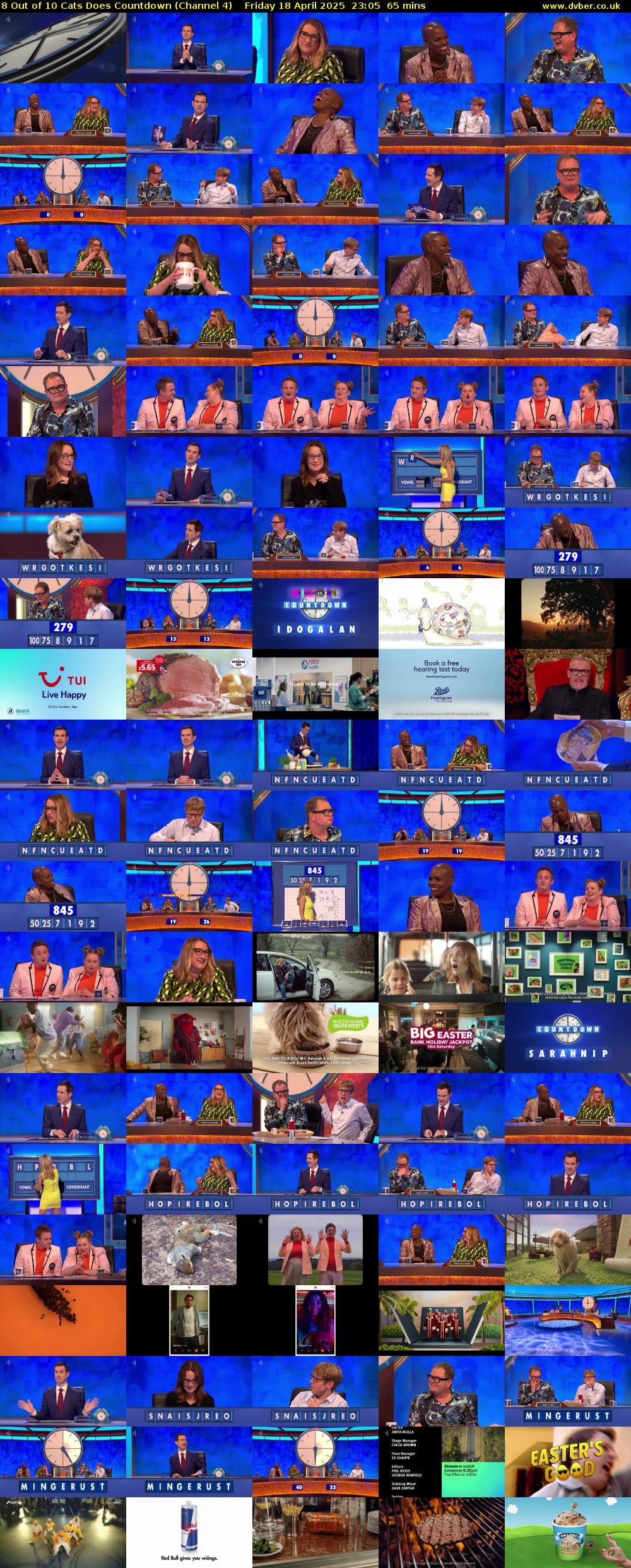 8 Out of 10 Cats Does Countdown (Channel 4) Friday 18 April 2025 23:05 - 00:10