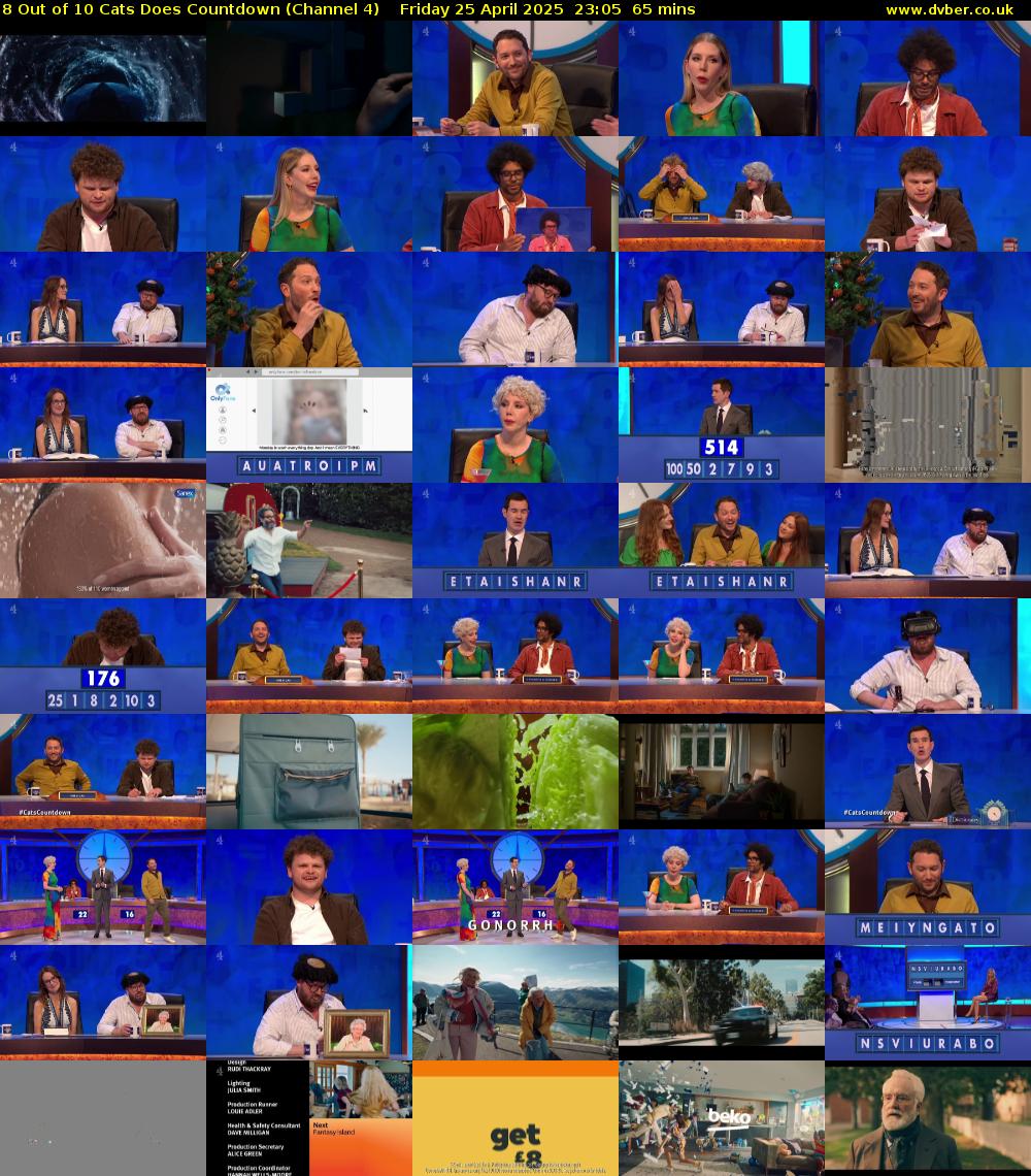 8 Out of 10 Cats Does Countdown (Channel 4) Friday 25 April 2025 23:05 - 00:10
