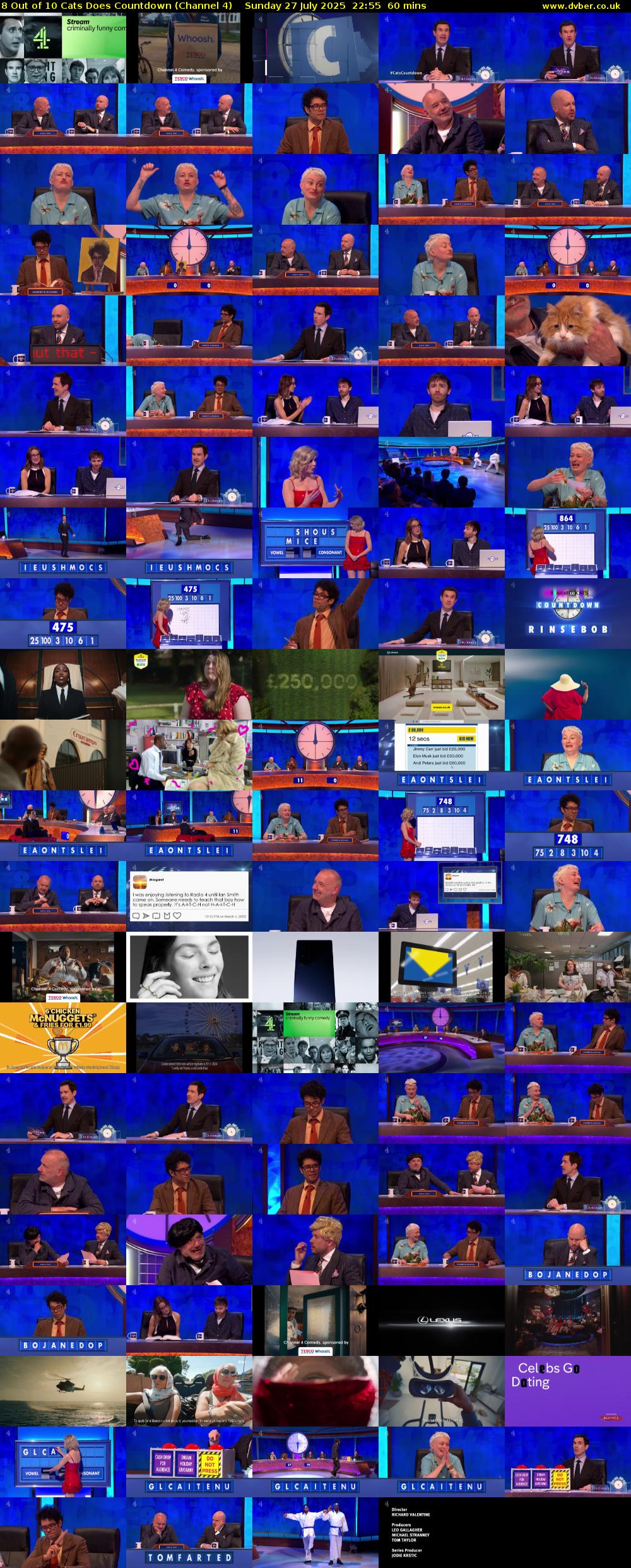 8 Out of 10 Cats Does Countdown (Channel 4) Sunday 27 July 2025 22:55 - 23:55