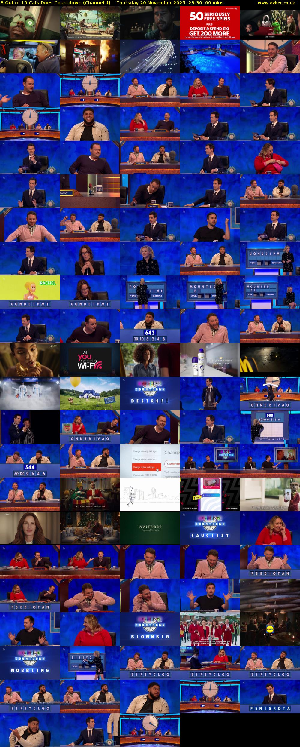 8 Out of 10 Cats Does Countdown (Channel 4) Thursday 20 November 2025 23:30 - 00:30