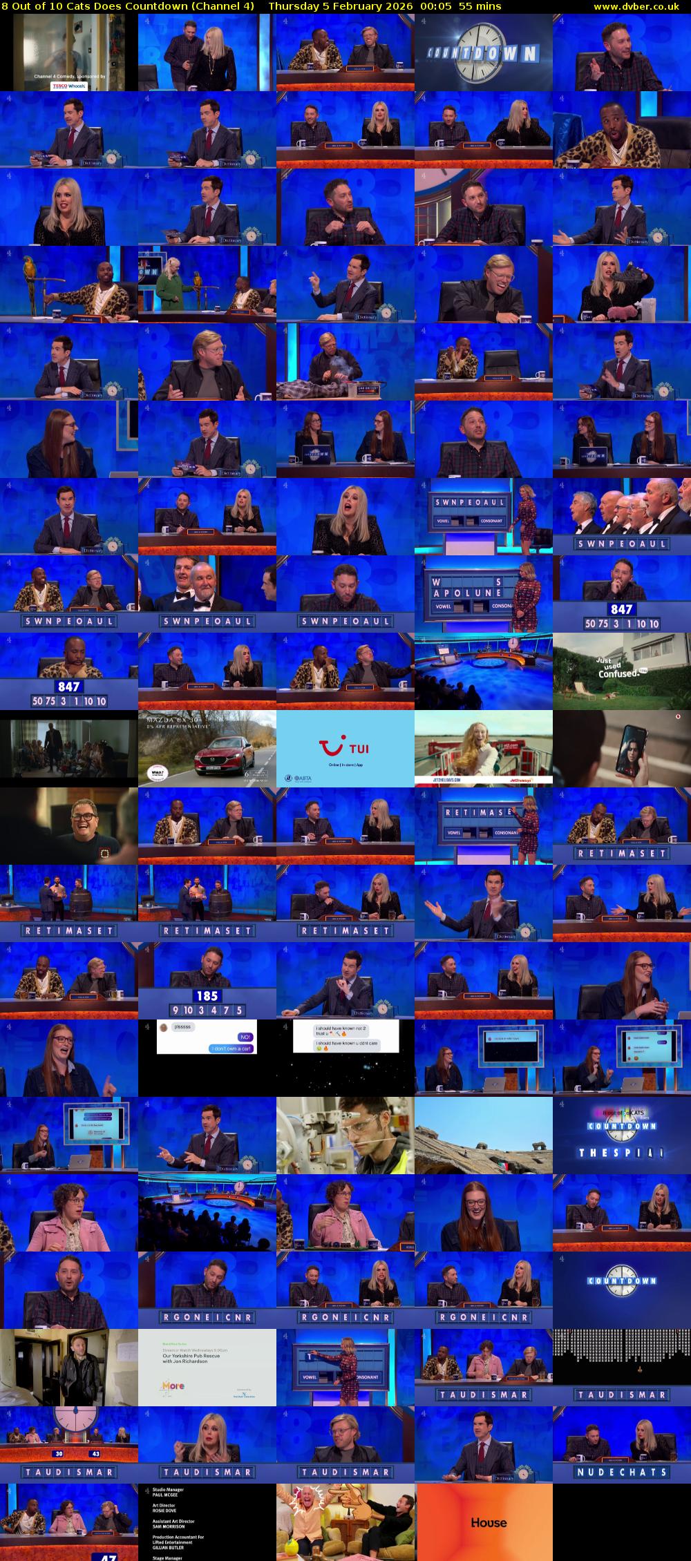 8 Out of 10 Cats Does Countdown (Channel 4) Thursday 5 February 2026 00:05 - 01:00