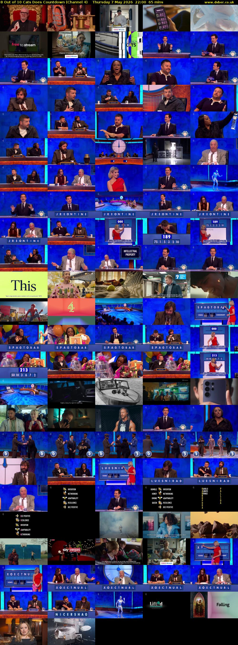 8 Out of 10 Cats Does Countdown (Channel 4) Thursday 7 May 2026 22:00 - 23:05