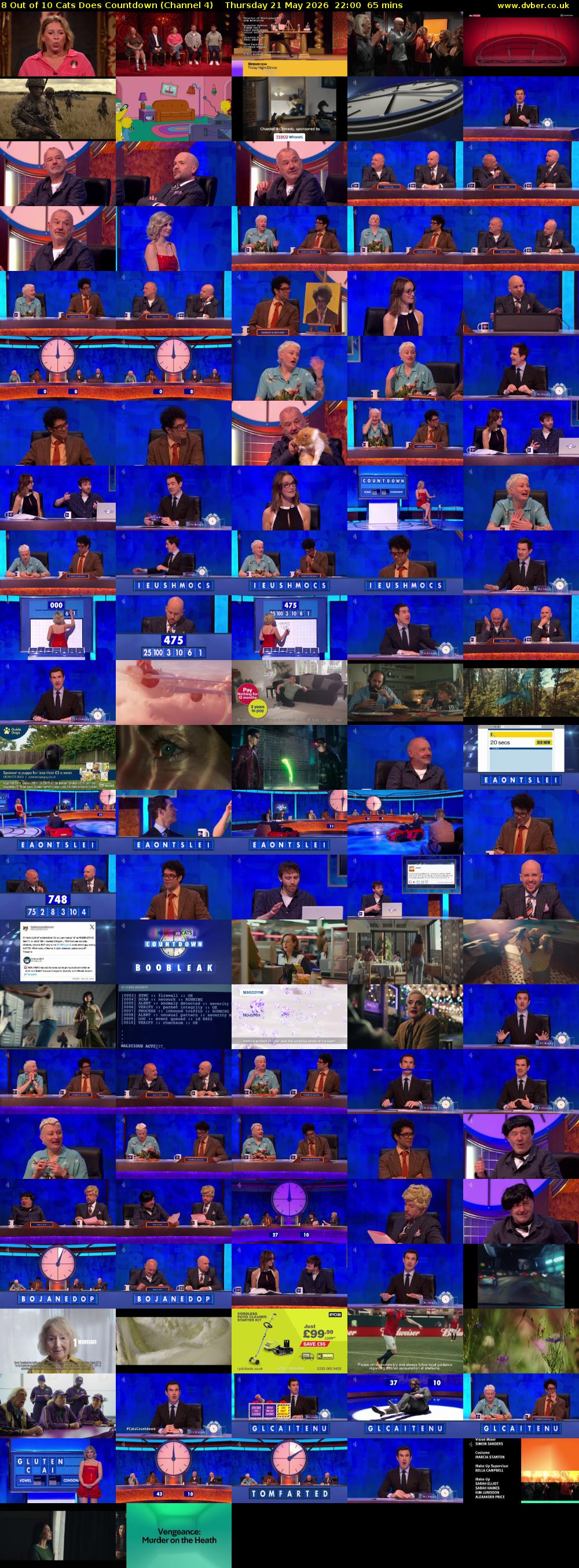 8 Out of 10 Cats Does Countdown (Channel 4) Thursday 21 May 2026 22:00 - 23:05