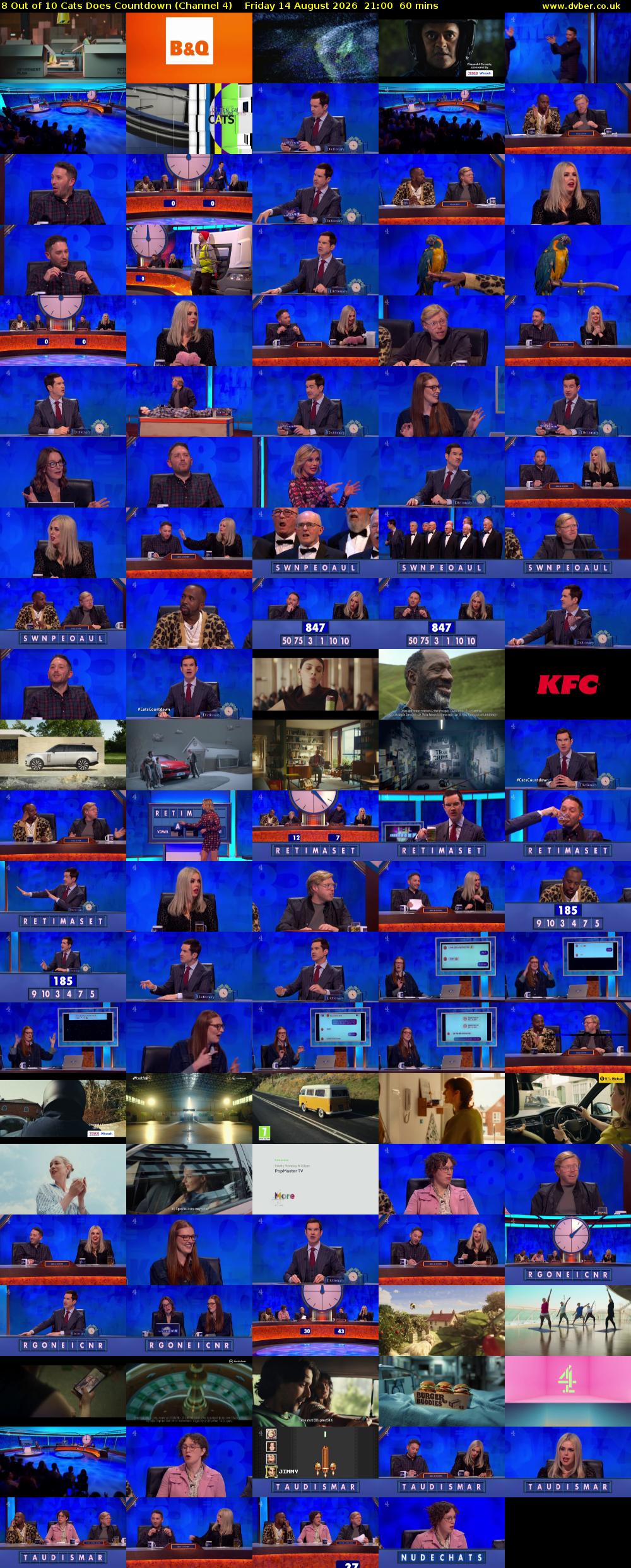 8 Out of 10 Cats Does Countdown (Channel 4) Friday 14 August 2026 21:00 - 22:00