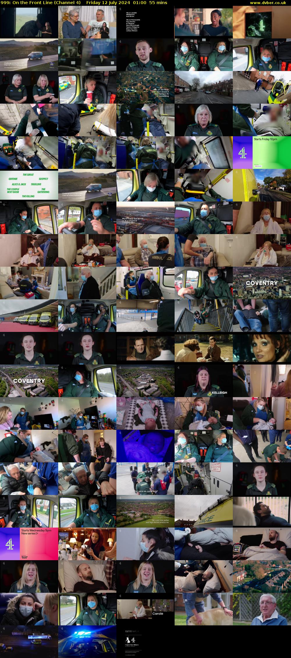 999: On the Front Line (Channel 4) Friday 12 July 2024 01:00 - 01:55