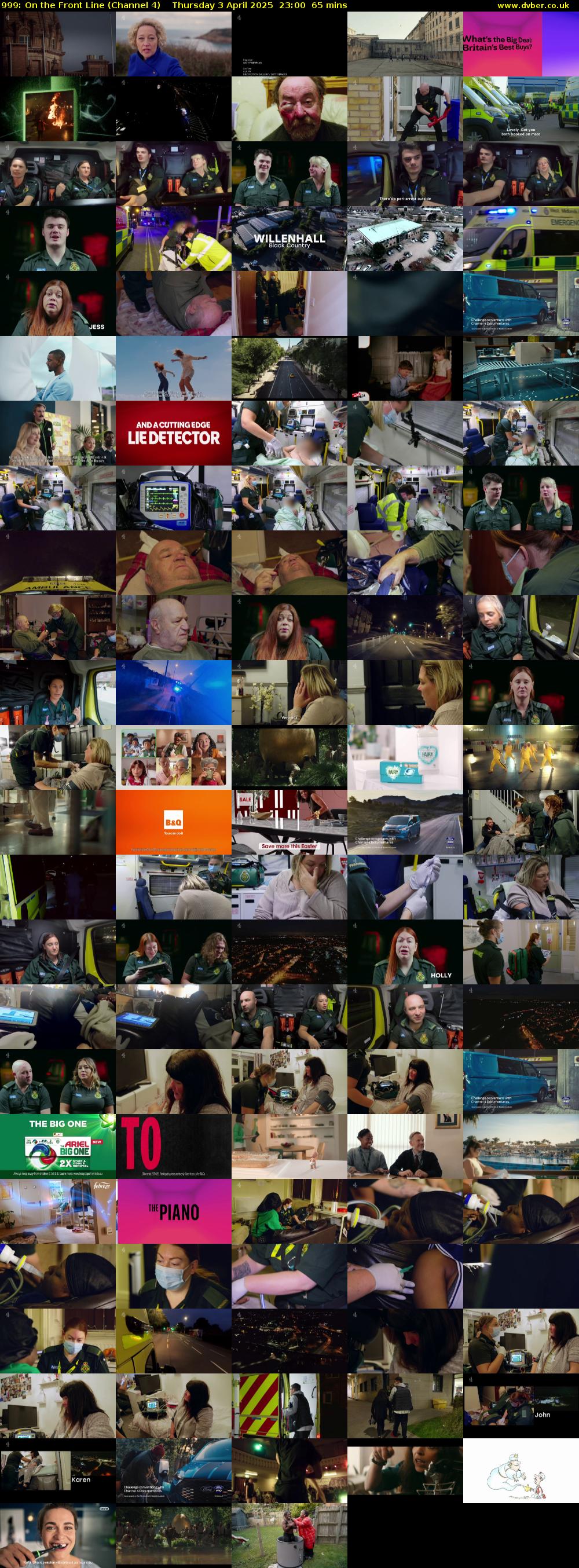 999: On the Front Line (Channel 4) Thursday 3 April 2025 23:00 - 00:05