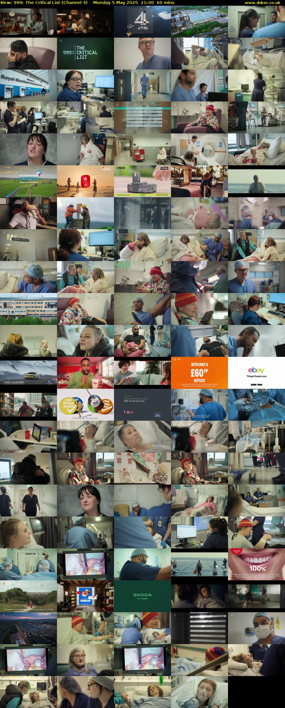 999: The Critical List (Channel 4) Monday 5 May 2025 21:00 - 22:00