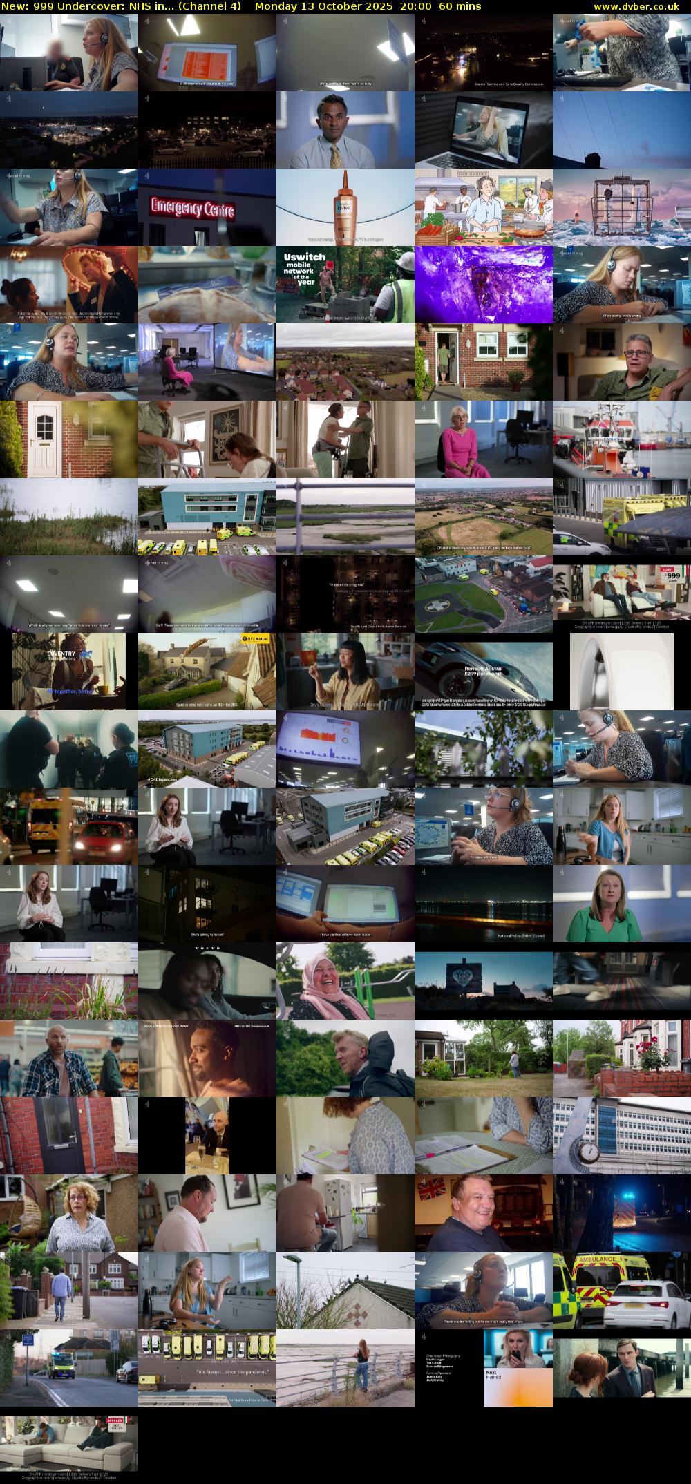 999 Undercover: NHS in... (Channel 4) Monday 13 October 2025 20:00 - 21:00