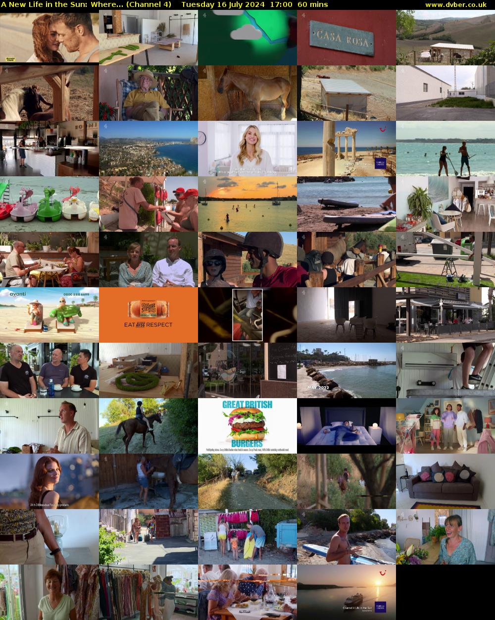 A New Life in the Sun: Where... (Channel 4) Tuesday 16 July 2024 17:00 - 18:00