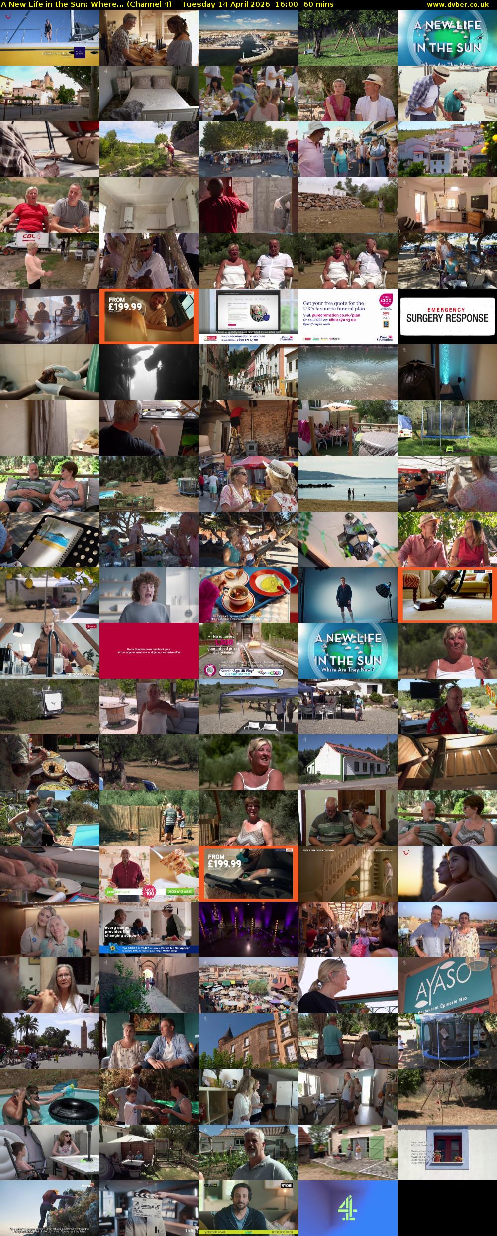 A New Life in the Sun: Where... (Channel 4) Tuesday 14 April 2026 16:00 - 17:00