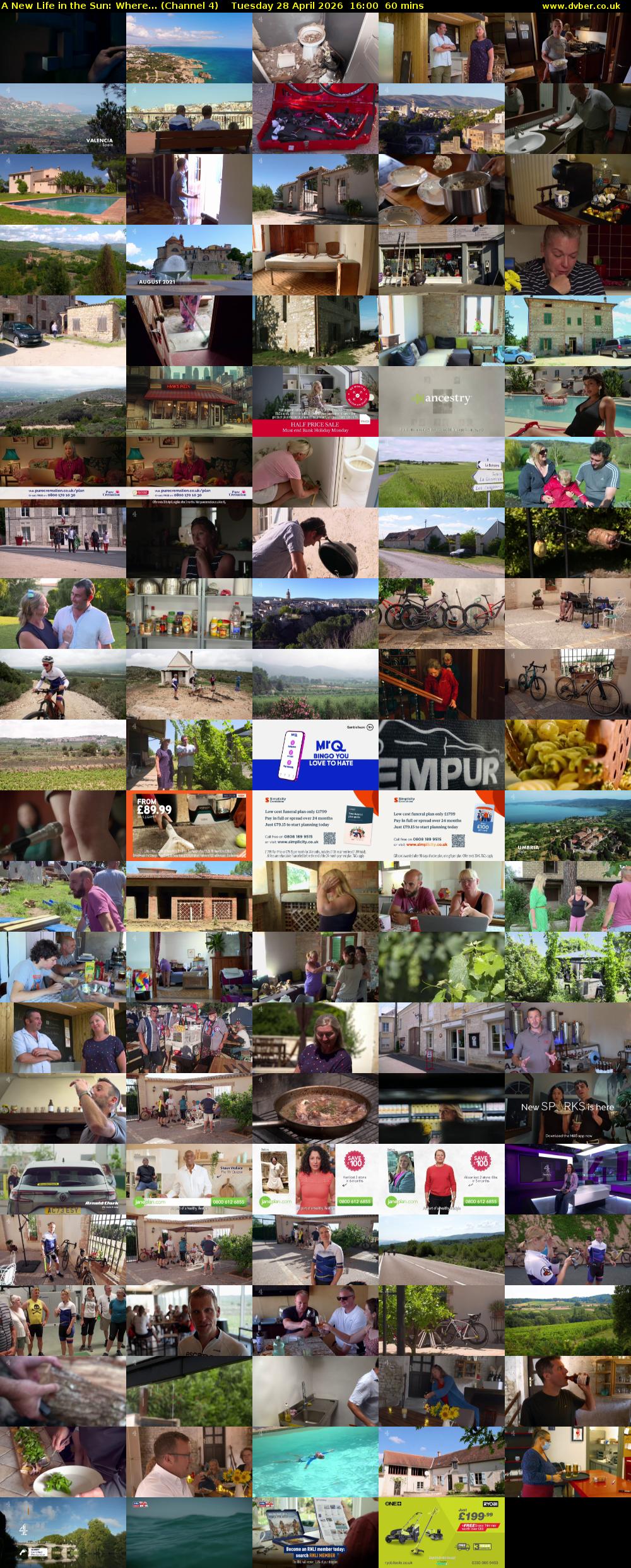 A New Life in the Sun: Where... (Channel 4) Tuesday 28 April 2026 16:00 - 17:00