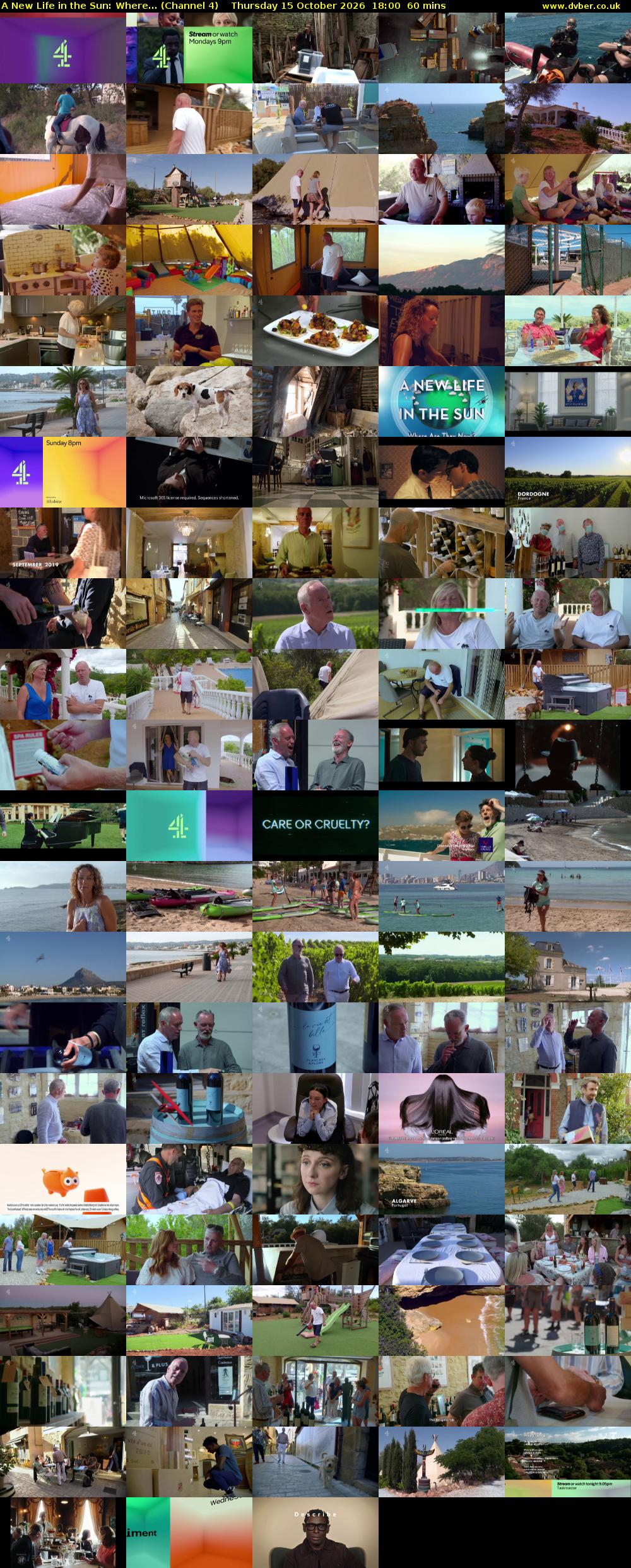 A New Life in the Sun: Where... (Channel 4) Thursday 15 October 2026 18:00 - 19:00