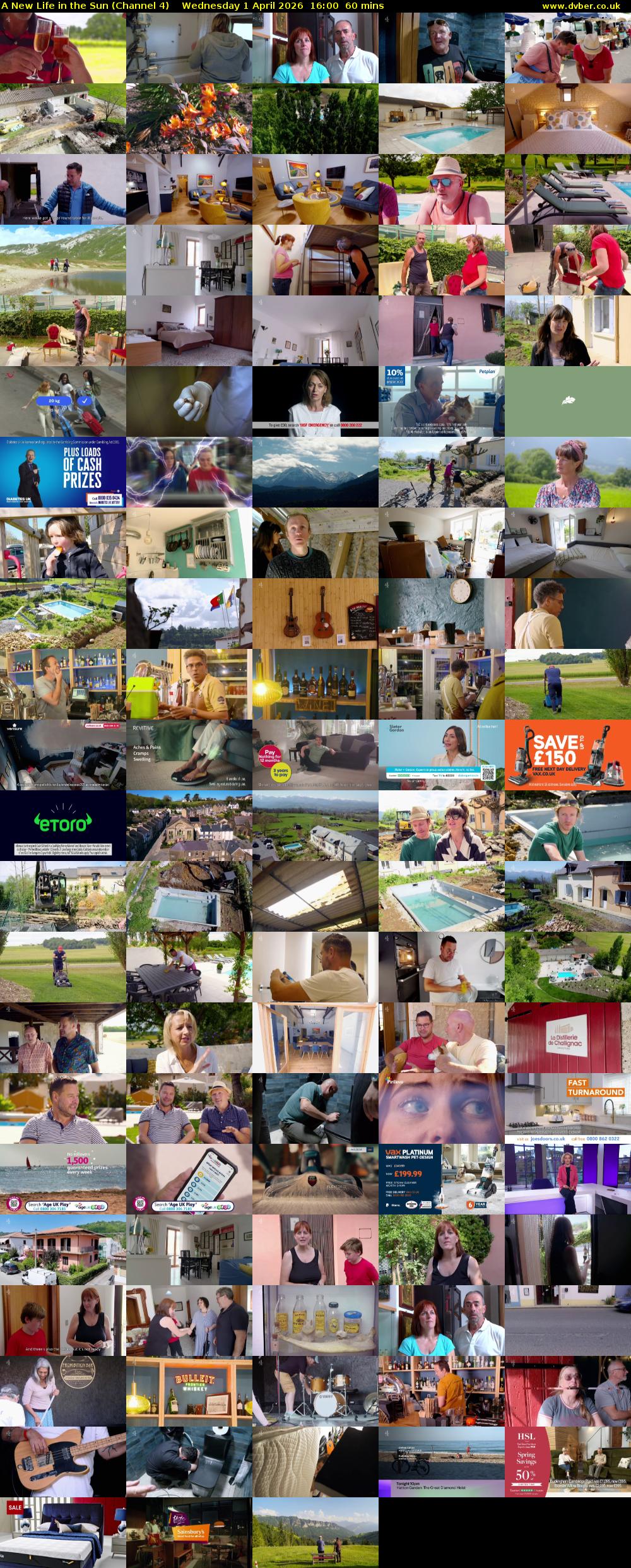 A New Life in the Sun (Channel 4) Wednesday 1 April 2026 16:00 - 17:00