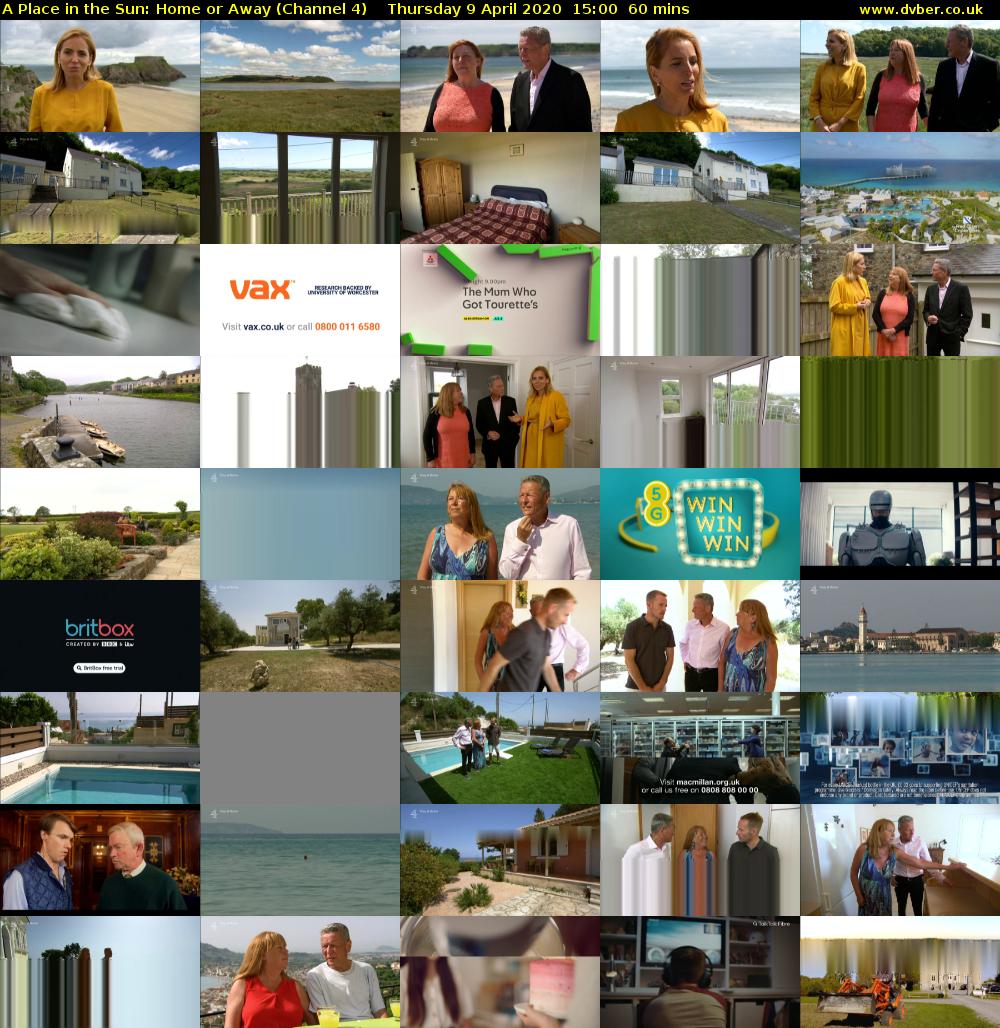 A Place in the Sun: Home or Away (Channel 4) Thursday 9 April 2020 15:00 - 16:00