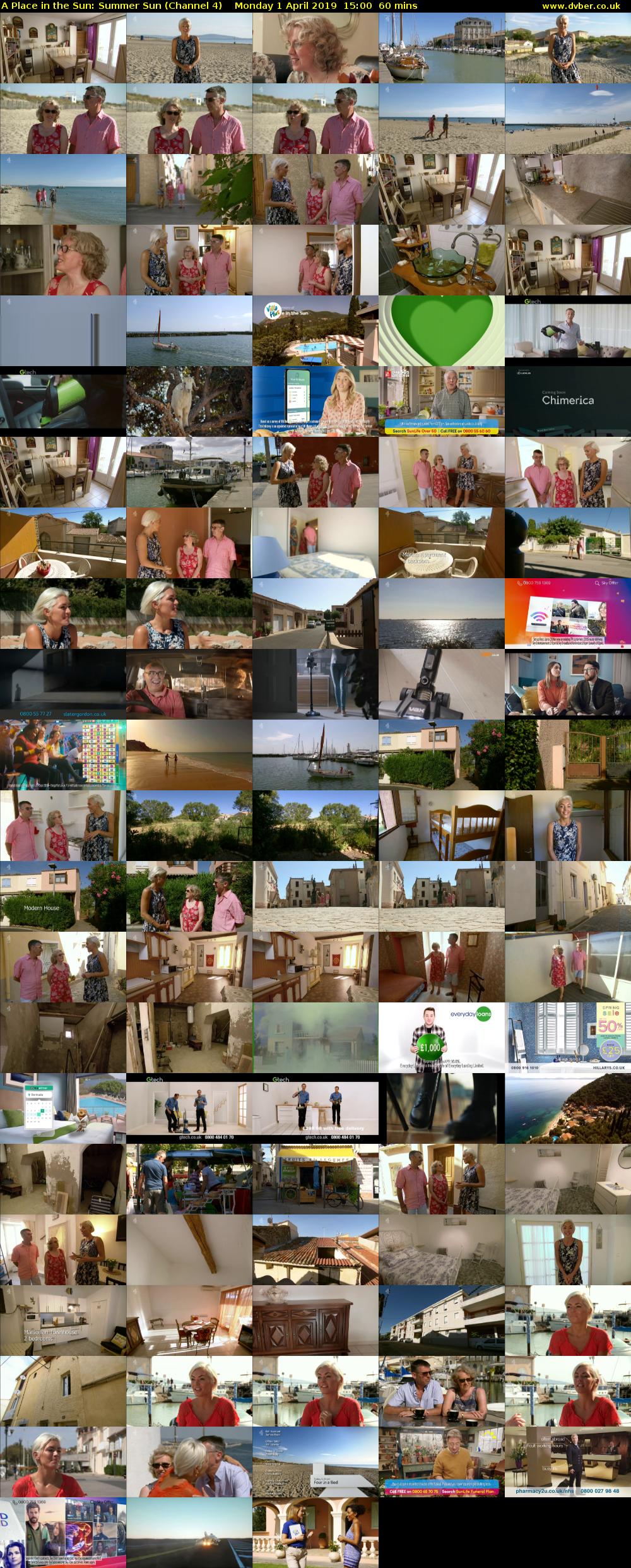 A Place in the Sun: Summer Sun (Channel 4) Monday 1 April 2019 15:00 - 16:00