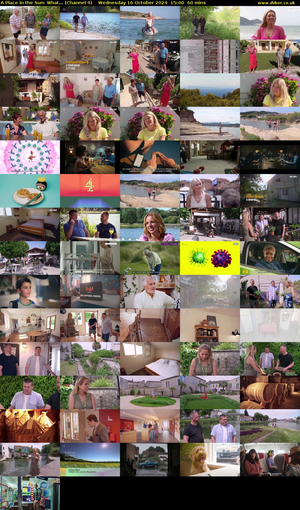 A Place in the Sun: What... (Channel 4) Wednesday 16 October 2024 15:00 - 16:00
