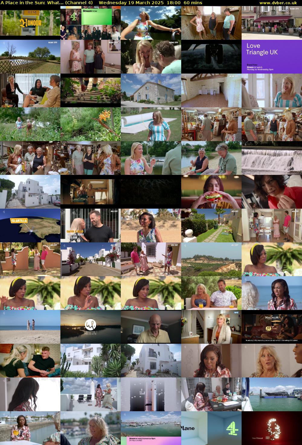 A Place in the Sun: What... (Channel 4) Wednesday 19 March 2025 18:00 - 19:00