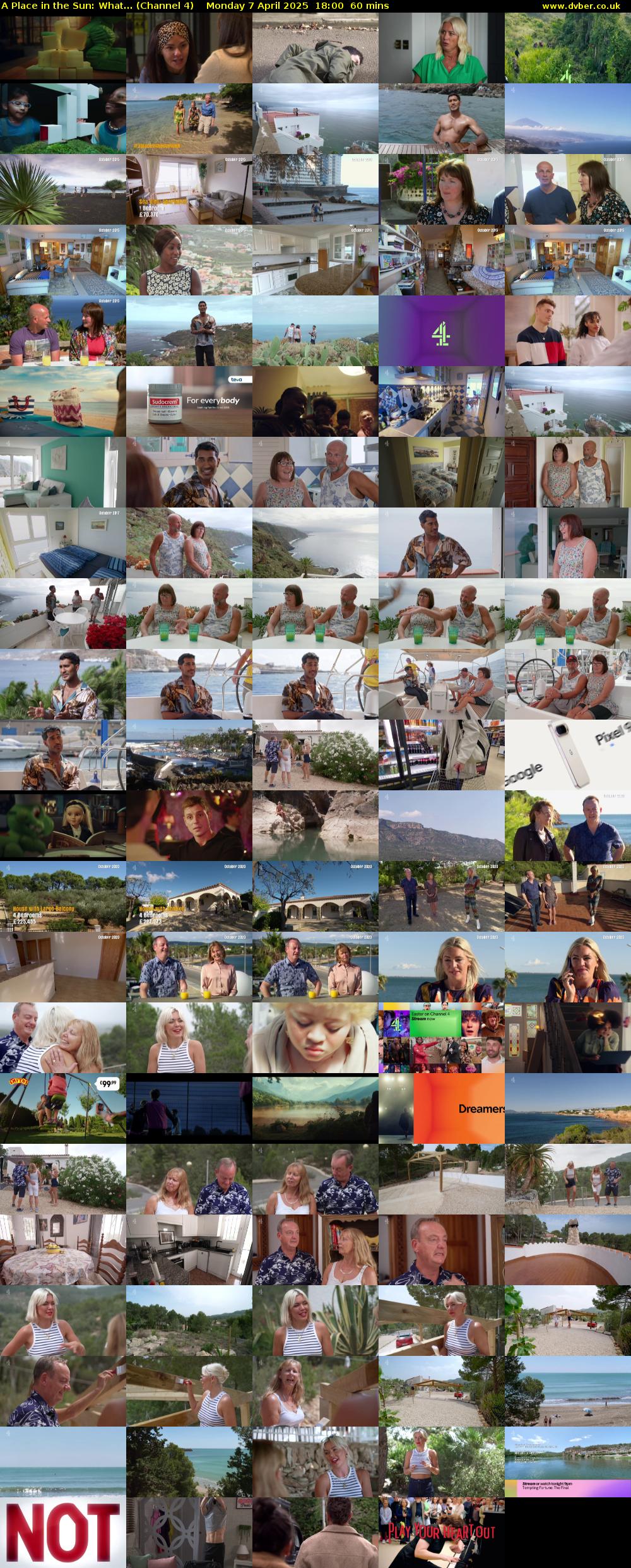 A Place in the Sun: What... (Channel 4) Monday 7 April 2025 18:00 - 19:00