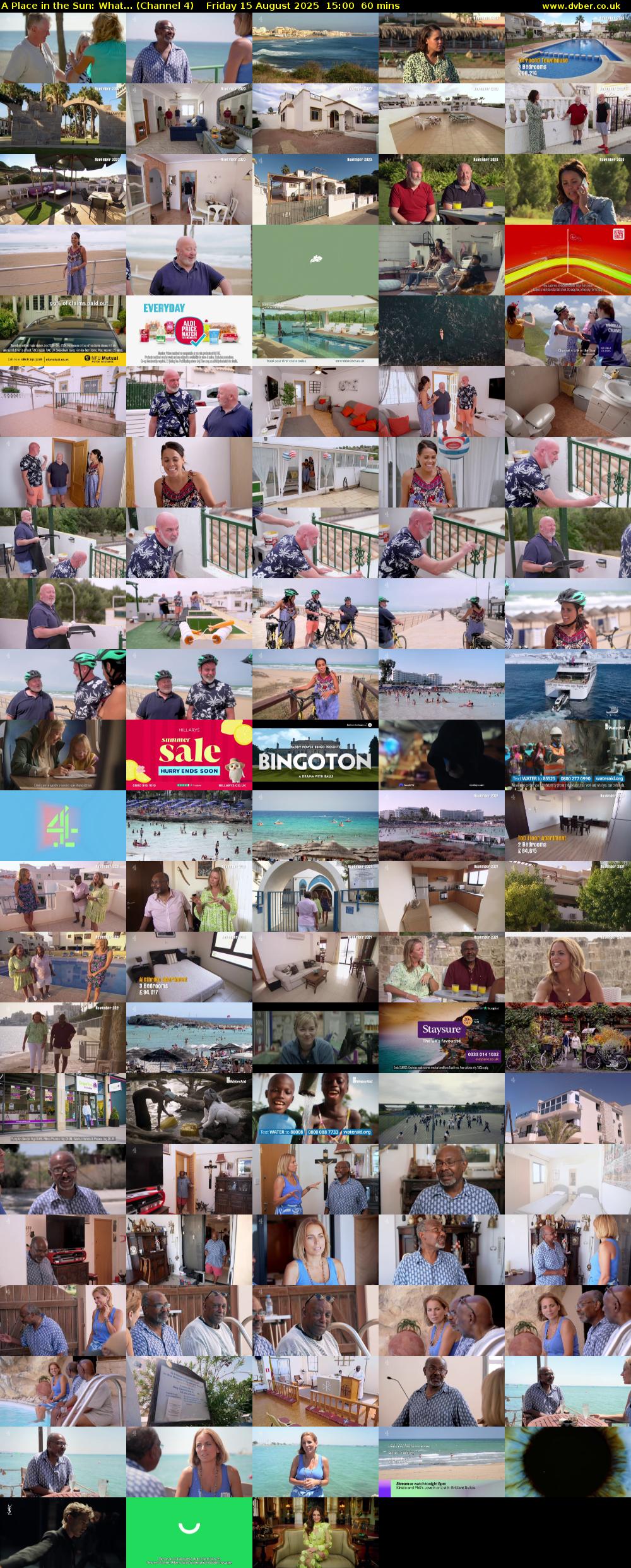 A Place in the Sun: What... (Channel 4) Friday 15 August 2025 15:00 - 16:00