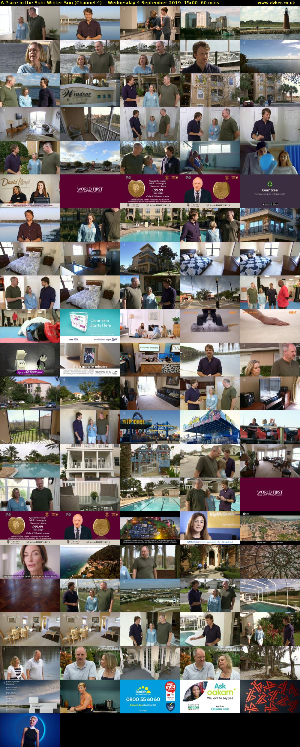 A Place in the Sun: Winter Sun (Channel 4) Wednesday 4 September 2019 15:00 - 16:00