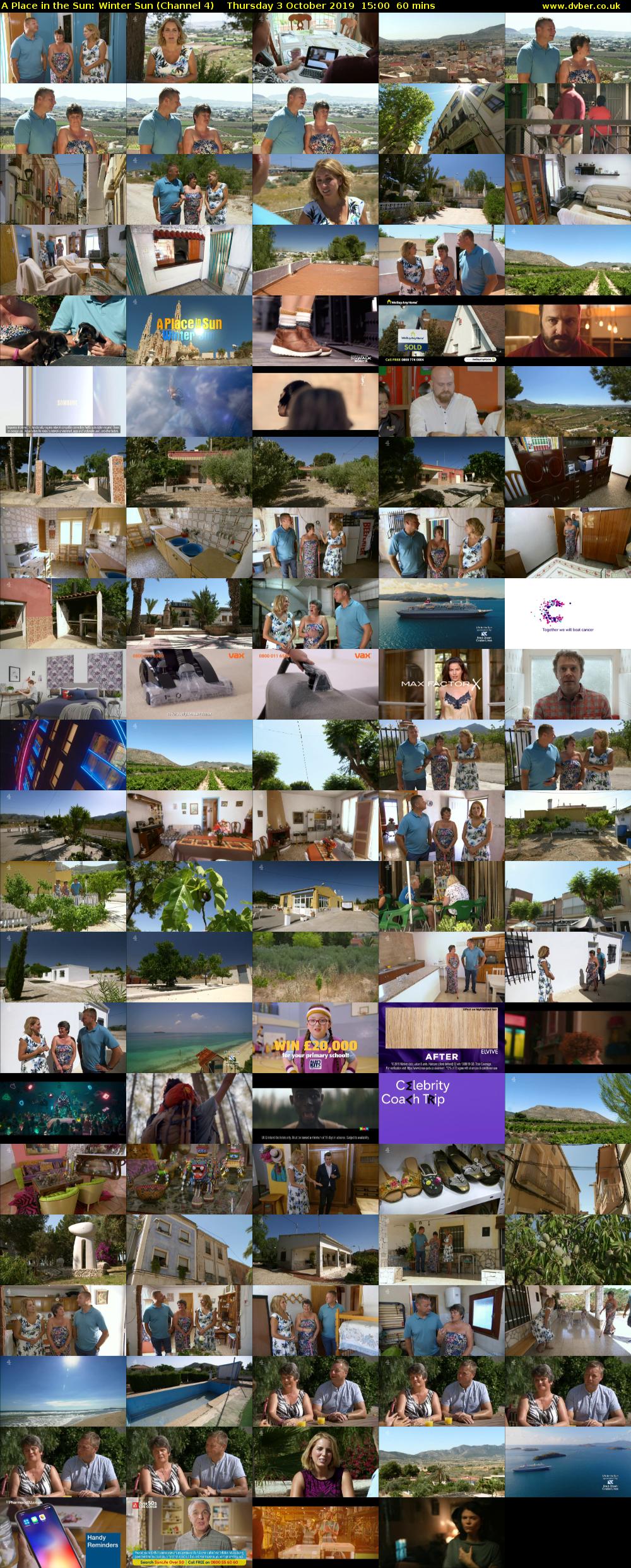 A Place in the Sun: Winter Sun (Channel 4) Thursday 3 October 2019 15:00 - 16:00