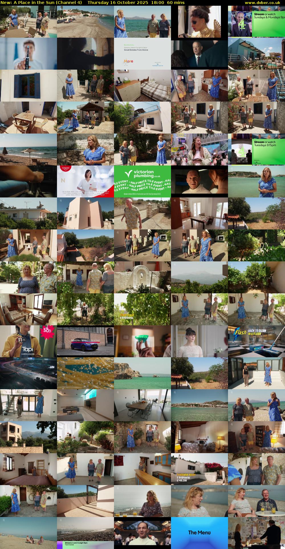 A Place in the Sun (Channel 4) Thursday 16 October 2025 18:00 - 19:00