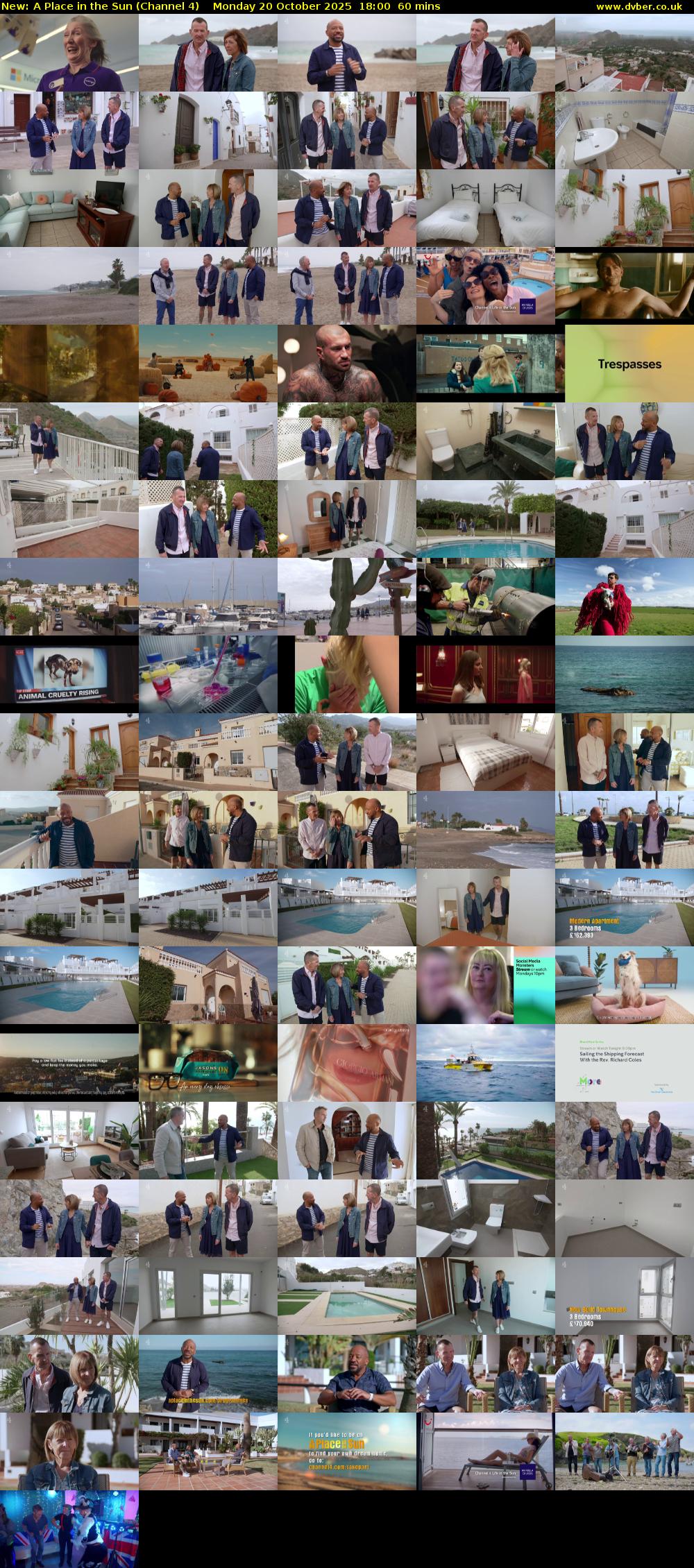A Place in the Sun (Channel 4) Monday 20 October 2025 18:00 - 19:00